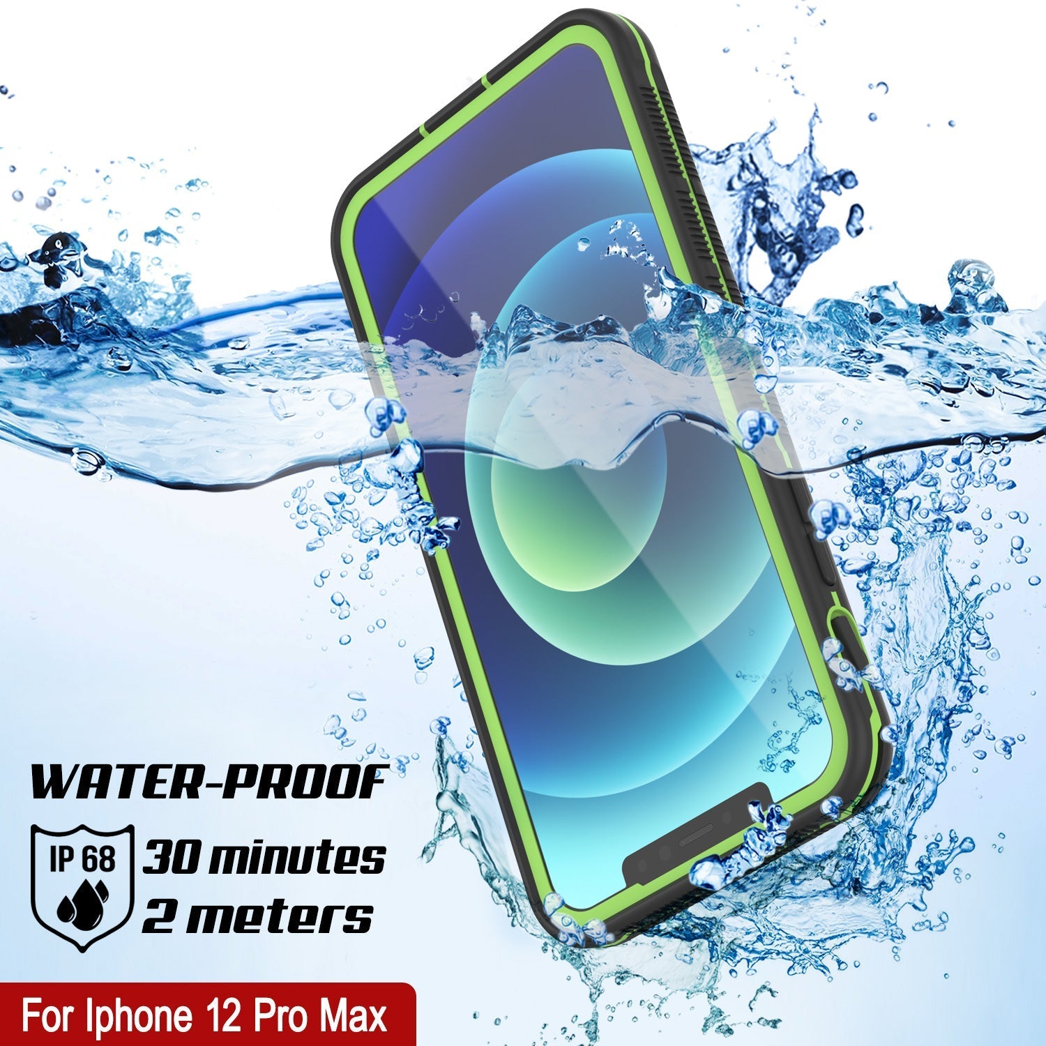 Capa à prova d'água Punkcase para iPhone 13 Pro Max [Série Aqua] Capa de Armadura [Preto]