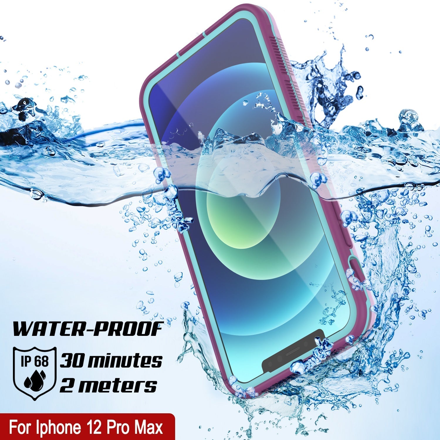 Capa à prova d'água Punkcase para iPhone 13 Pro Max [Série Aqua] Cobertura de Armadura [Azul]