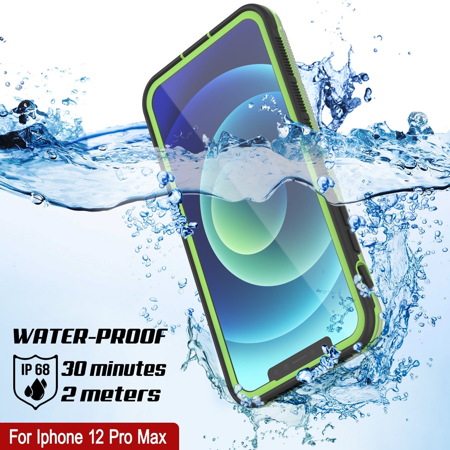 Capa à prova d'água Punkcase iPhone 13 Pro Max [Série Aqua] Cover Armor [Preto Transparente] [Parte Traseira Transparente]
