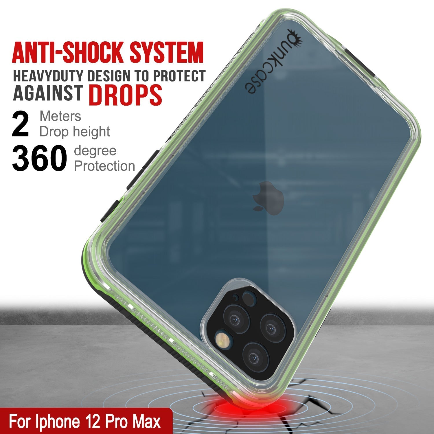 Capa à prova d'água Punkcase iPhone 13 Pro Max [Série Aqua] Cover Armor [Preto Transparente] [Parte Traseira Transparente]