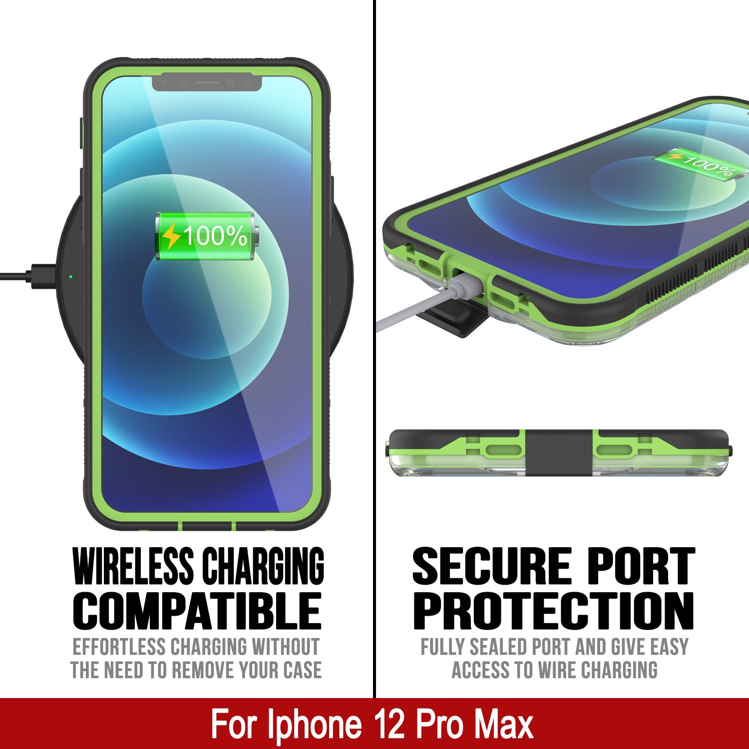 Capa à prova d'água Punkcase iPhone 13 Pro Max [Série Aqua] Cover Armor [Preto Transparente] [Parte Traseira Transparente]