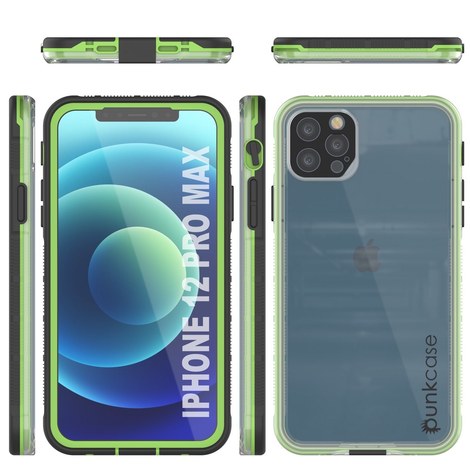 Capa à prova d'água Punkcase iPhone 13 Pro Max [Série Aqua] Cover Armor [Preto Transparente] [Parte Traseira Transparente]