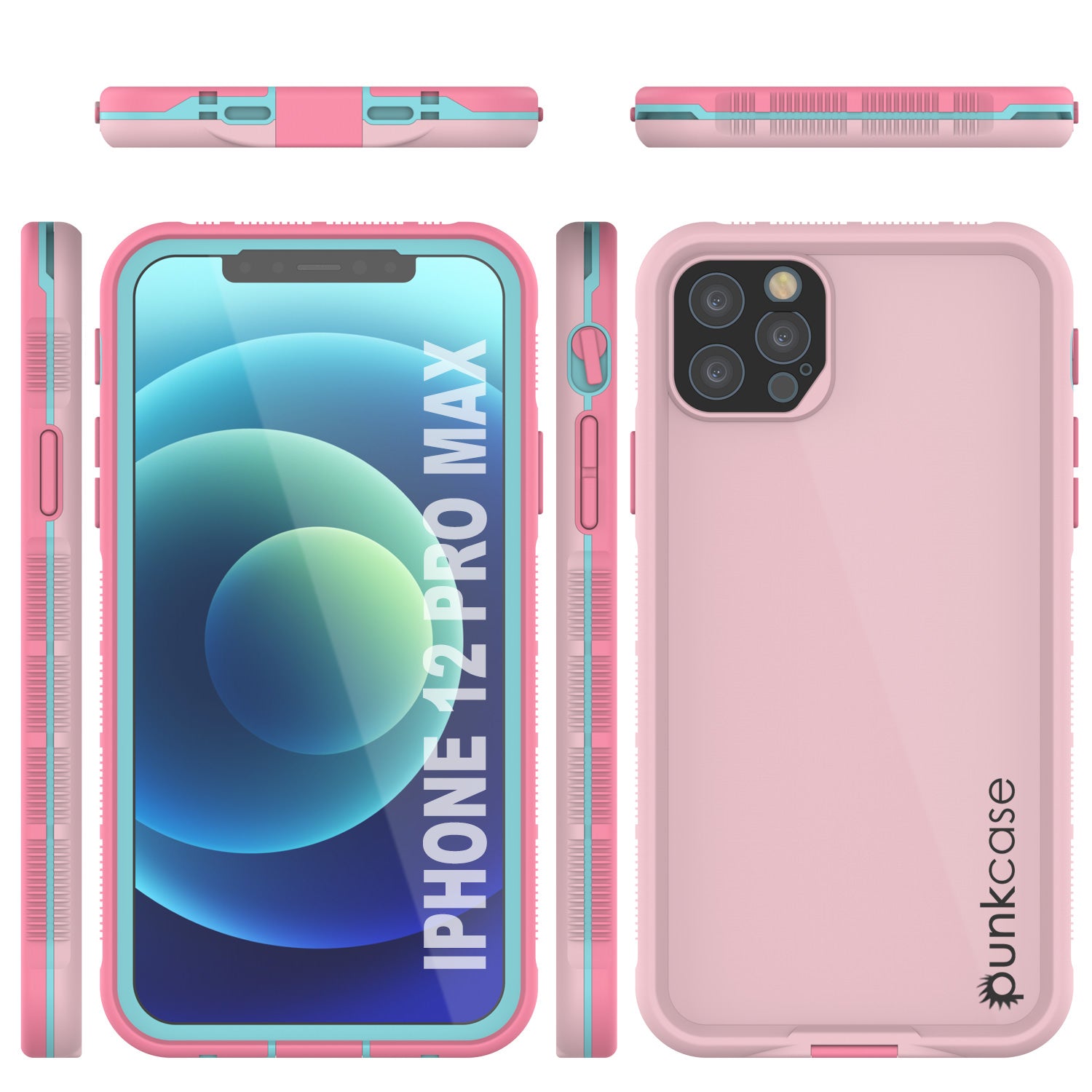 Capa à prova d'água Punkcase para iPhone 13 Pro Max [Série Aqua] Cobertura Armor [Rosa]