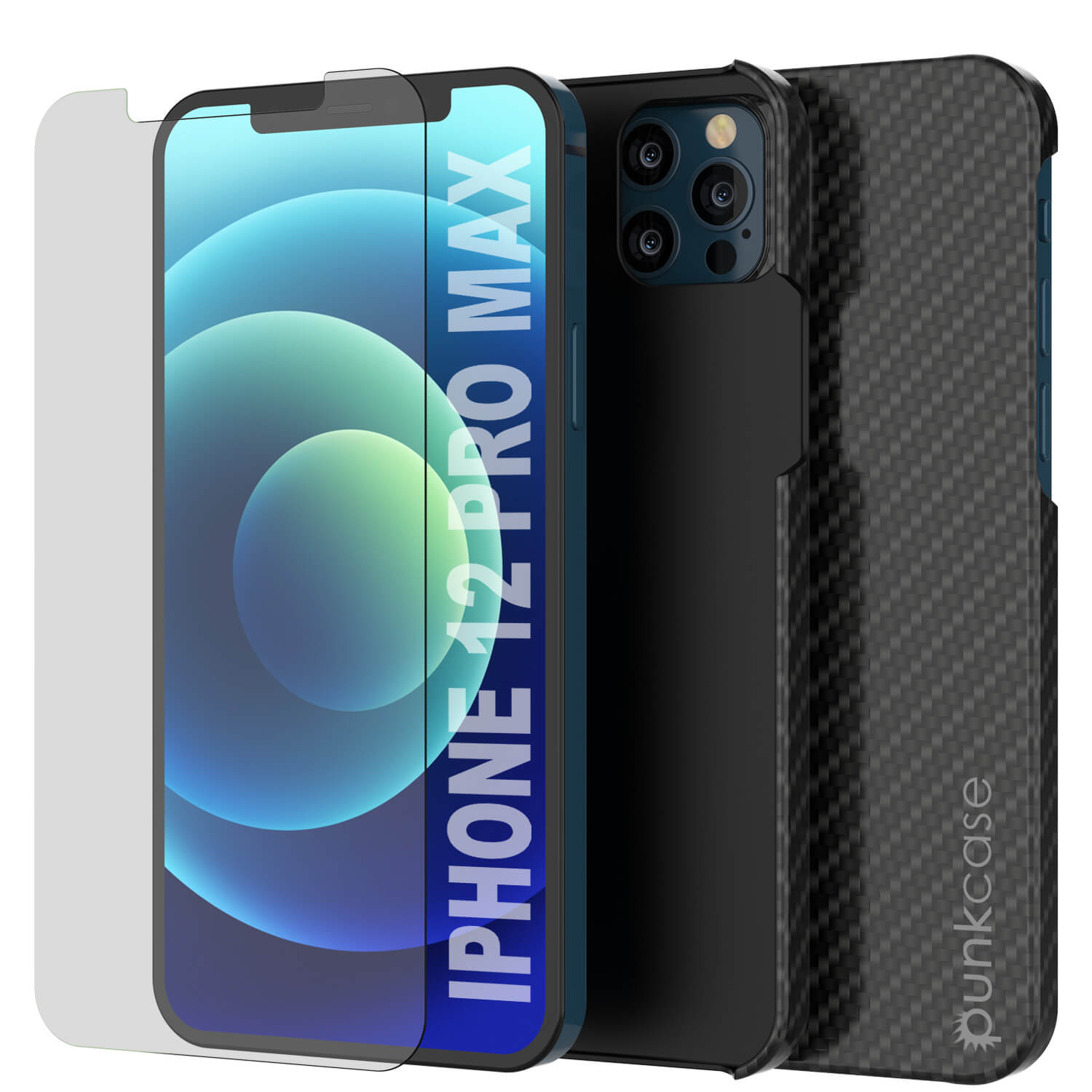 Capa para iPhone 12 Pro Max, Punkcase CarbonShield, Resistente e Ultra Fina em 2 Peças de Dupla Camada [à prova de choque]