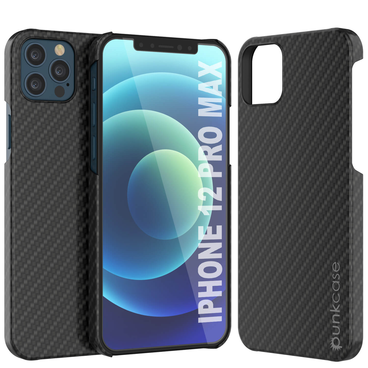Capa para iPhone 12 Pro Max, Punkcase CarbonShield, Resistente e Ultra Fina em 2 Peças de Dupla Camada [à prova de choque]