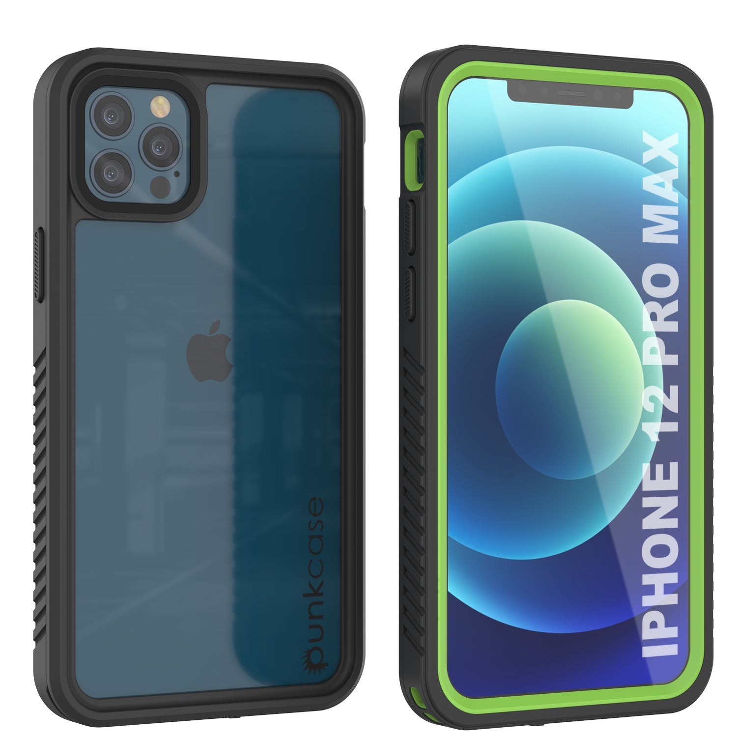Capa à Prova D'água para iPhone 12 Pro Max, Punkcase [Série Extreme] Capa de Armadura com Protetor de Tela Embutido [Verde Claro]