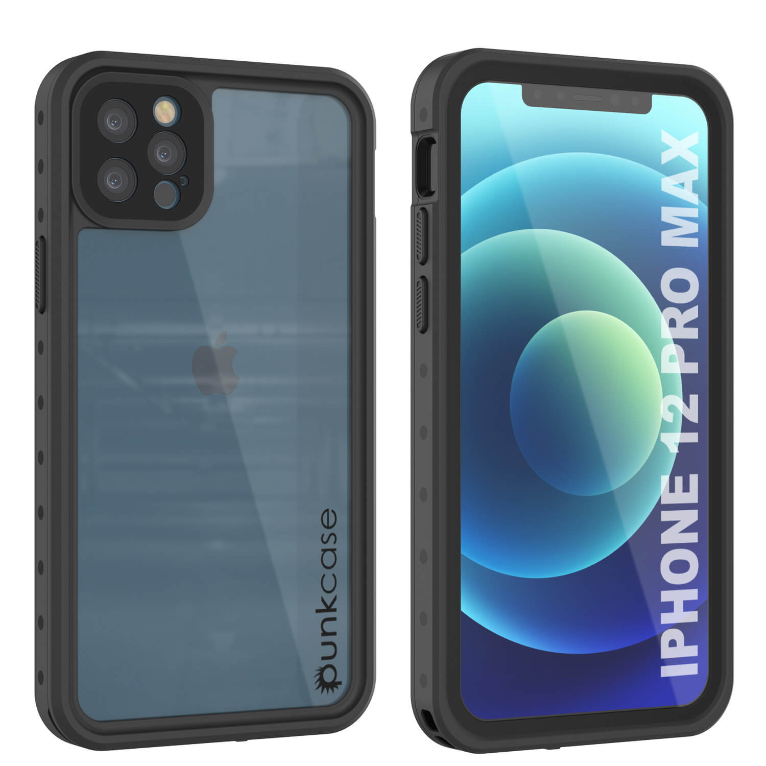 Capa à prova d'água IP68 para iPhone 12 Pro Max, Punkcase [Transparente] [Série StudStar] [Ajuste Slim] [À prova de sujeira]