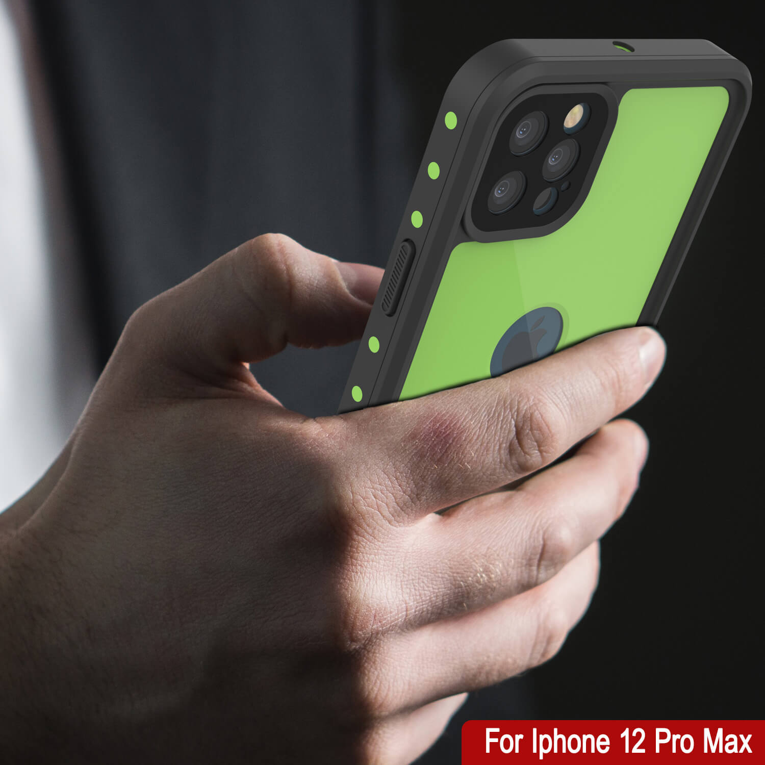Capa à prova d'água IP68 para iPhone 12 Pro Max, Punkcase [verde claro] [Série StudStar] [Ajuste fino] [Prova de sujeira]