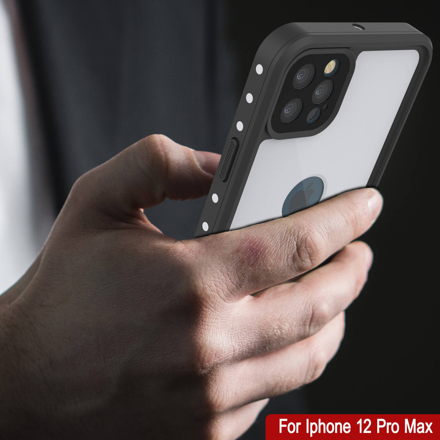 Capa à prova d'água IP68 para iPhone 12 Pro Max, Punkcase [Branca] [Série StudStar] [Ajuste Fino] [À prova de sujeira]