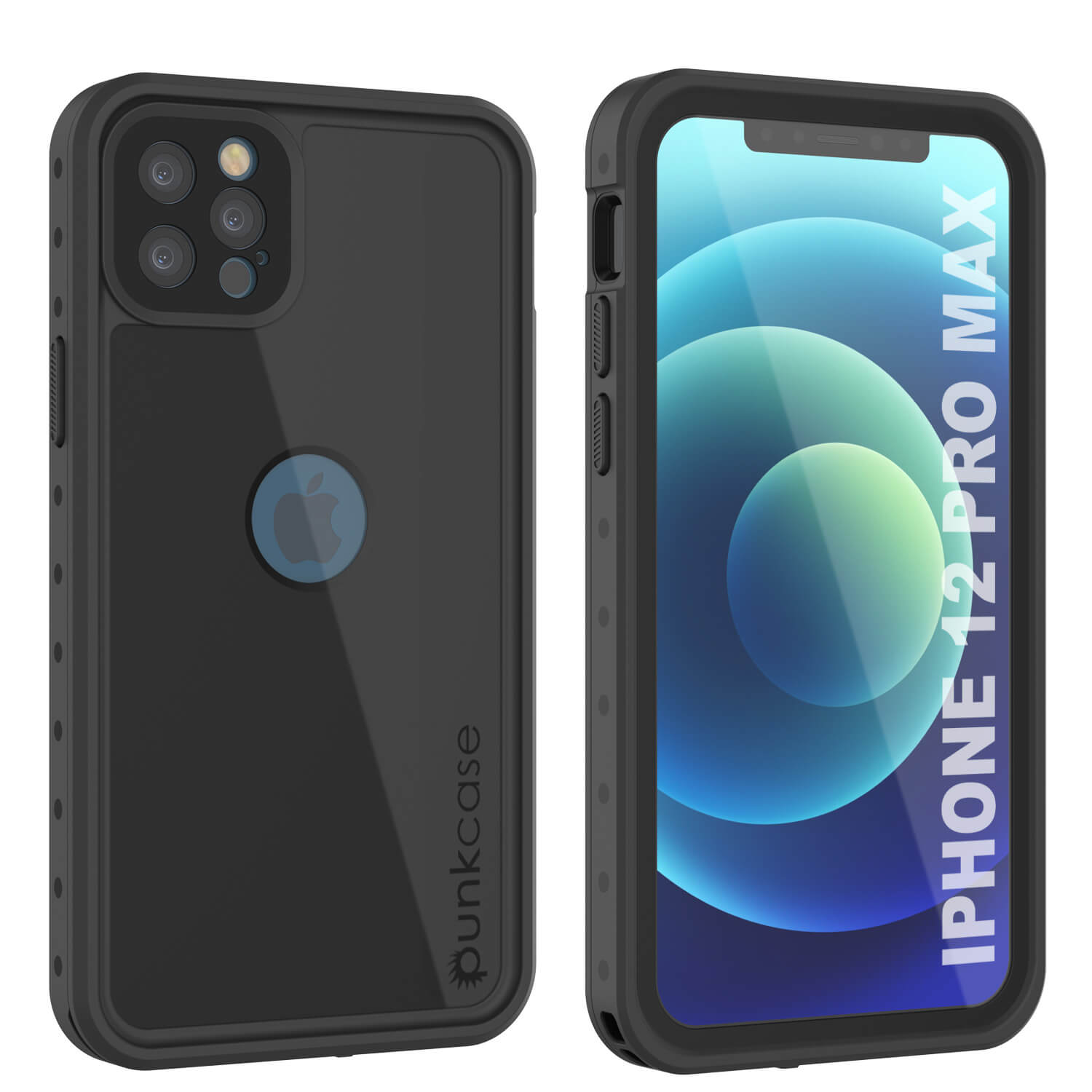 Capa à prova d'água IP68 para iPhone 12 Pro Max, Punkcase [preto] [Série StudStar] [Ajuste Slim]