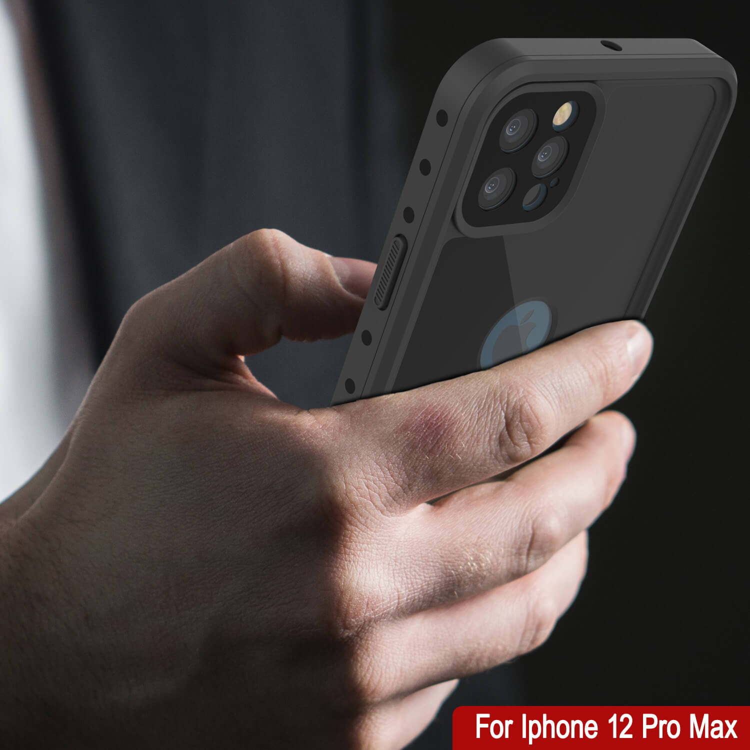 Capa à prova d'água IP68 para iPhone 12 Pro Max, Punkcase [preto] [Série StudStar] [Ajuste Slim]