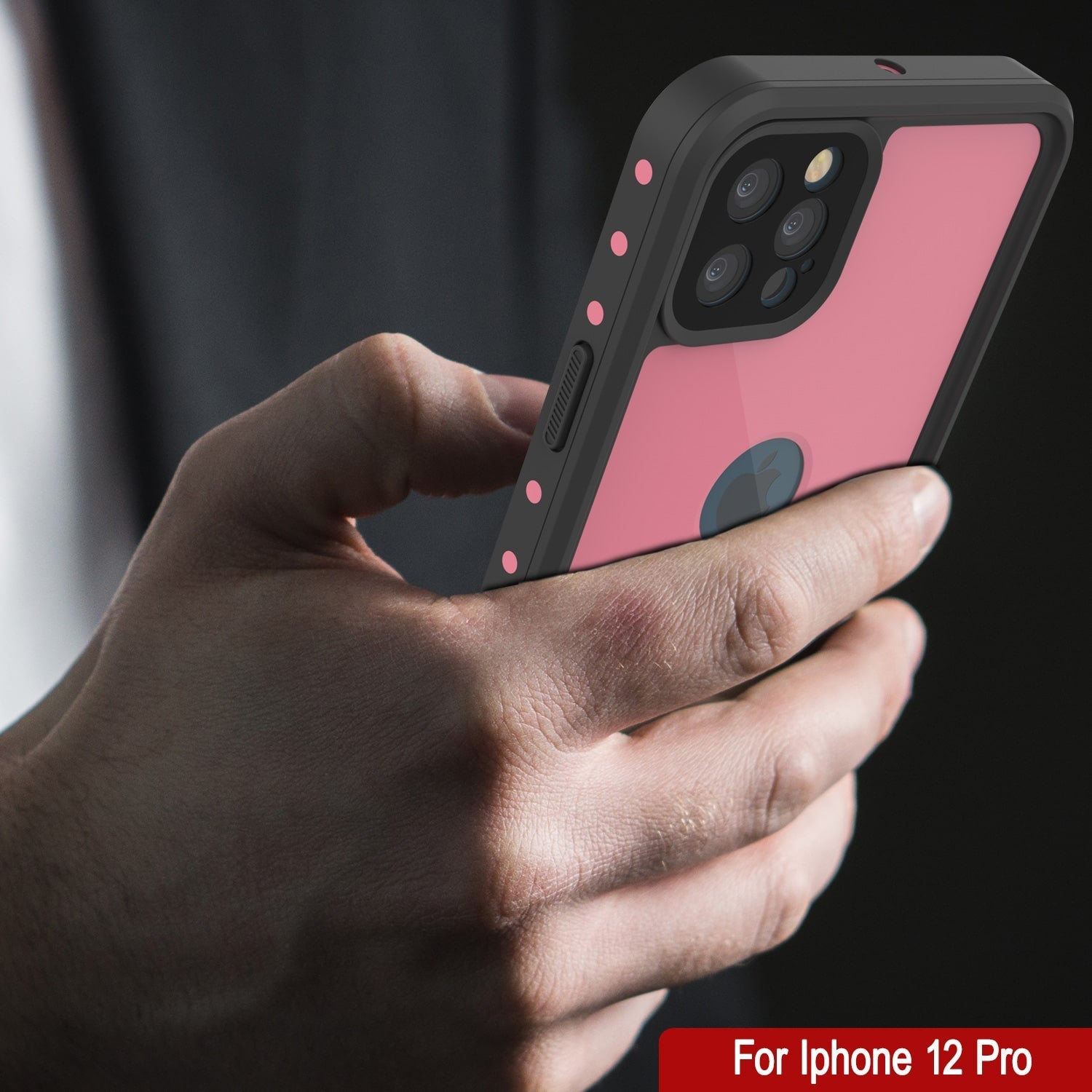 Capa à prova d'água IP68 para iPhone 12 Pro, Punkcase [Rosa] [Série StudStar] [Ajuste Slim] [Prova de sujeira]