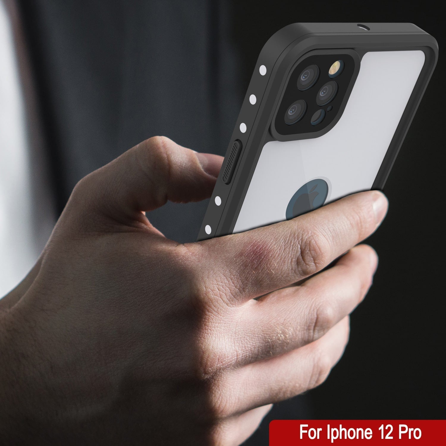 Capa à prova d'água IP68 para iPhone 12 Pro, Punkcase [Branco] [Série StudStar] [Ajuste Slim] [À prova de sujeira]