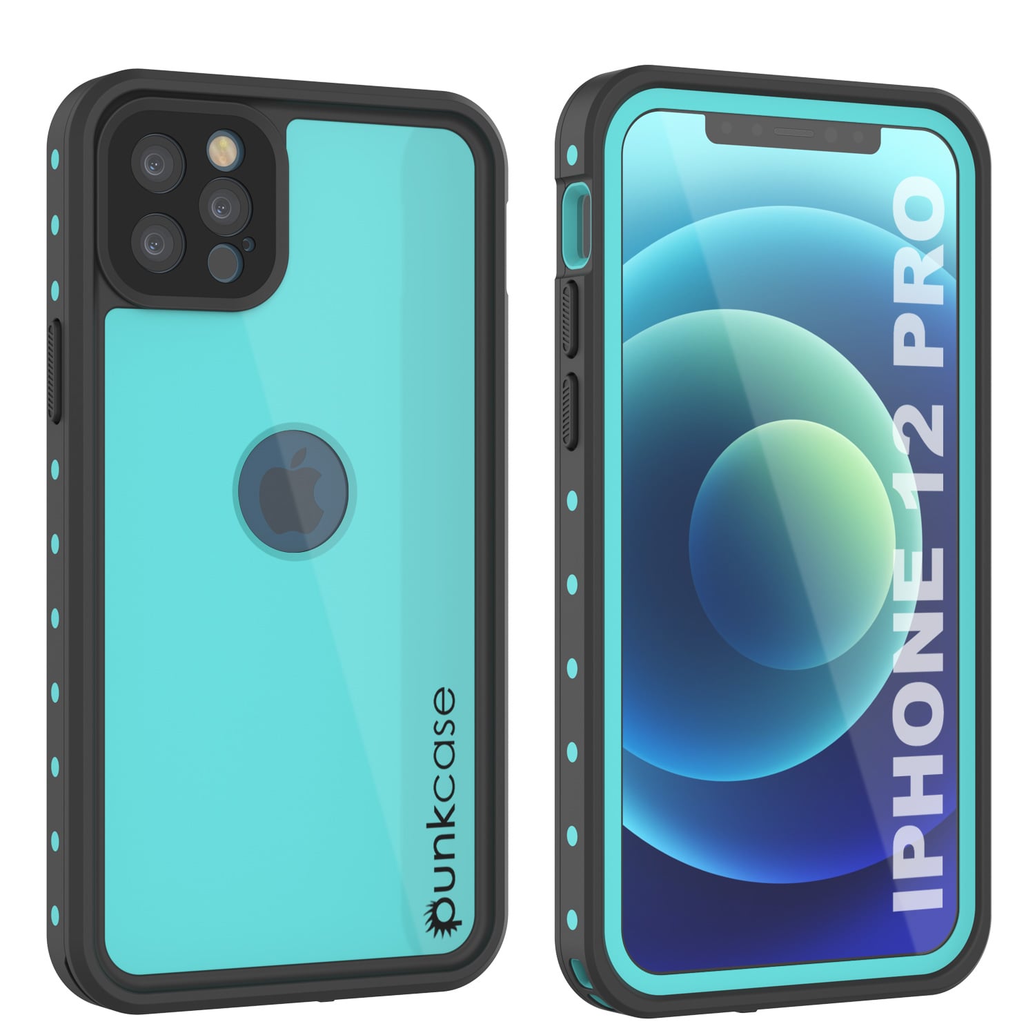 Capa Waterproof IP68 para iPhone 12 Pro, Punkcase [Teal] [Série StudStar] [Slim Fit]