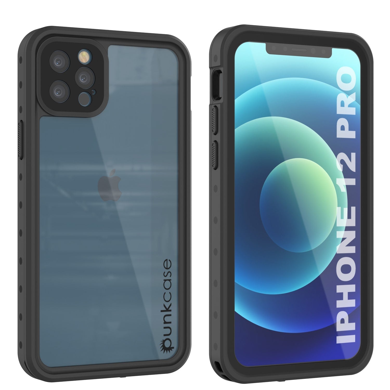 Capa à prova d'água IP68 para iPhone 12 Pro, Punkcase [Transparente] [Série StudStar] [Ajuste Slim] [À prova de sujeira]