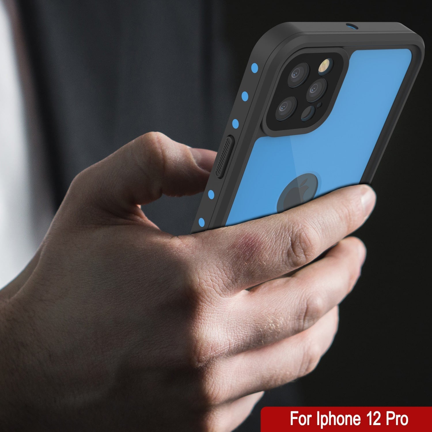 Capa à prova d'água IP68 iPhone 12 Pro, Punkcase [Azul claro] [Série StudStar] [Ajuste slim] [À prova de sujeira]