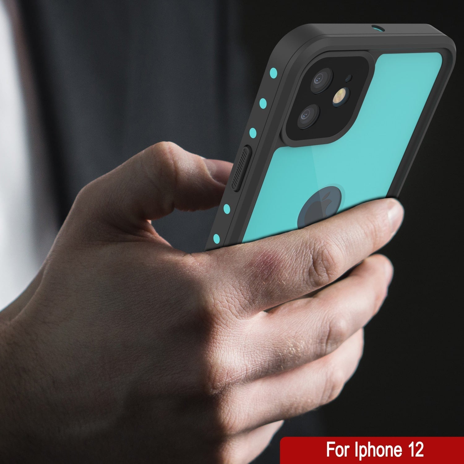 Capa à prova d'água IP68 para iPhone 12, Punkcase [Teal] [Série StudStar] [Ajuste Slim]