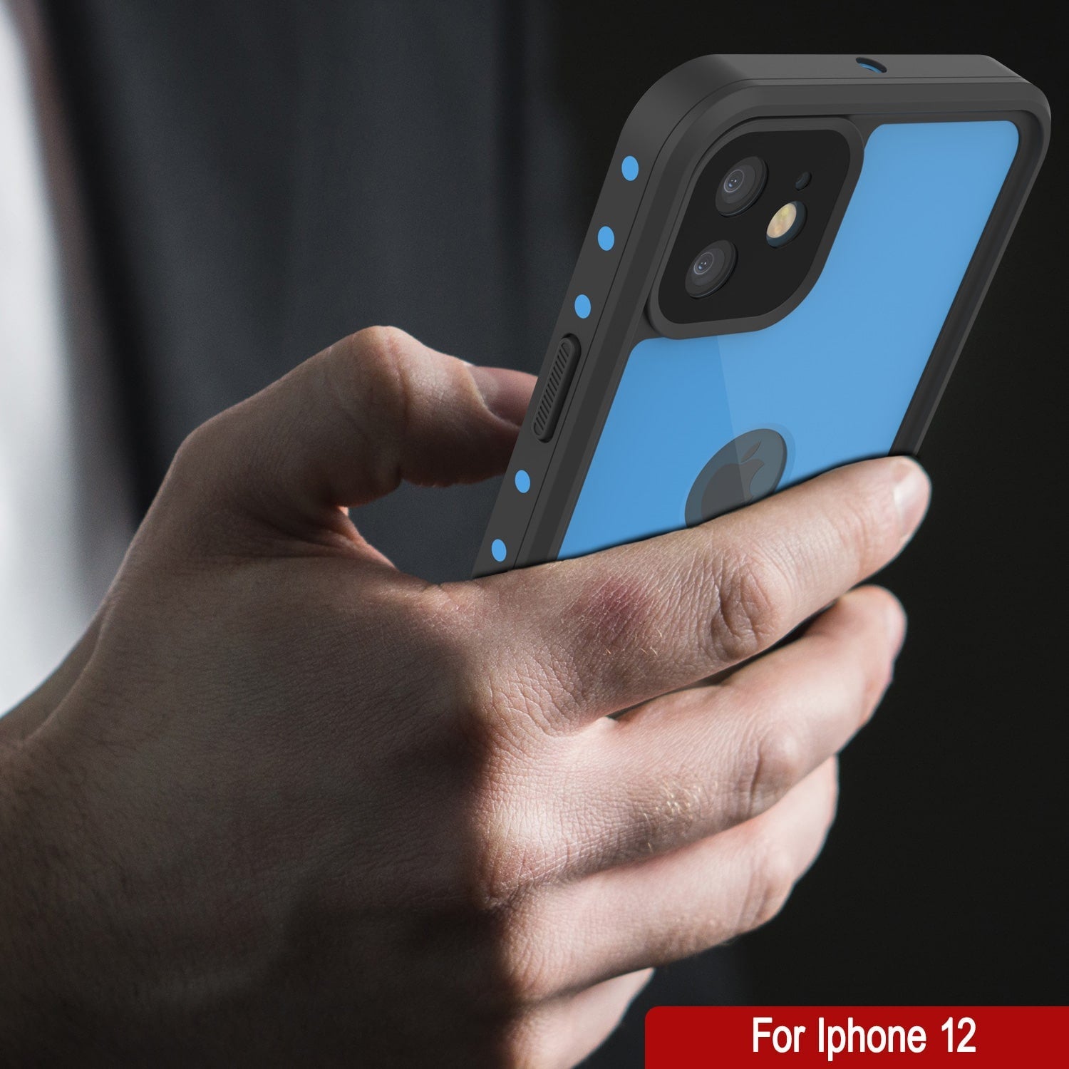 Capa à prova d'água IP68 para iPhone 12, Punkcase [azul claro] [Série StudStar] [Slim Fit] [À prova de sujeira]