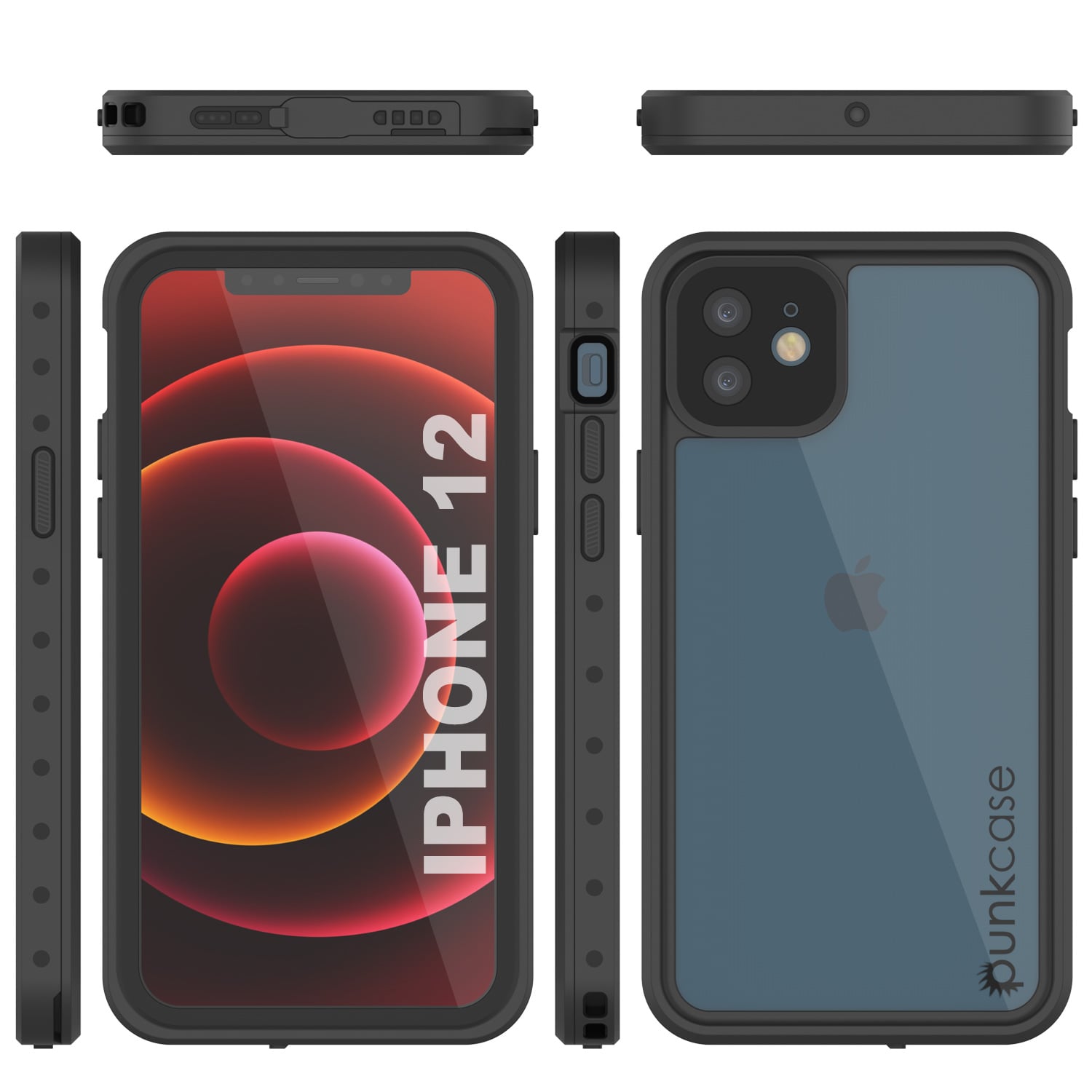 Capa à prova d'água IP68 para iPhone 12, Punkcase [Transparente] [Série StudStar] [Ajuste Slim] [Prova de Sujeira]
