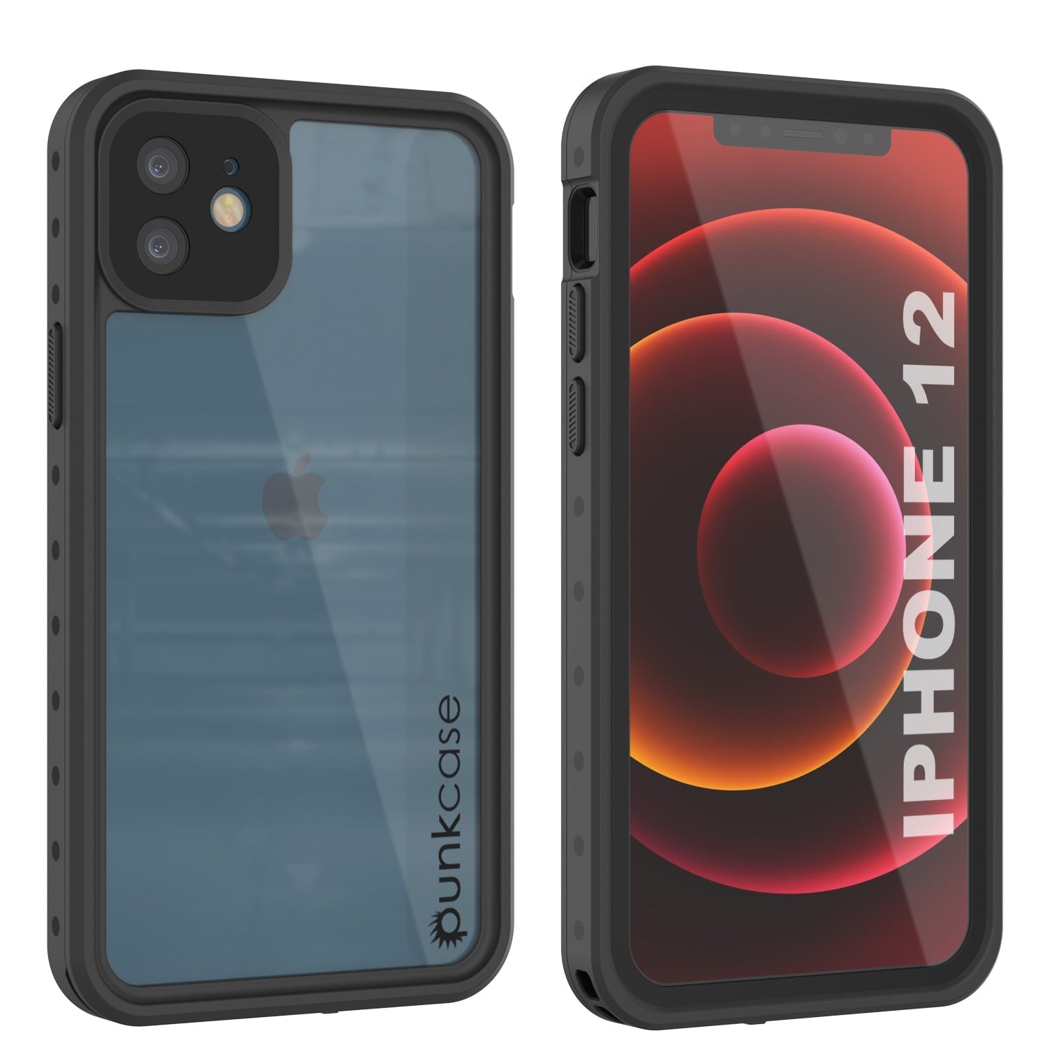 Capa à prova d'água IP68 para iPhone 12, Punkcase [Transparente] [Série StudStar] [Ajuste Slim] [Prova de Sujeira]
