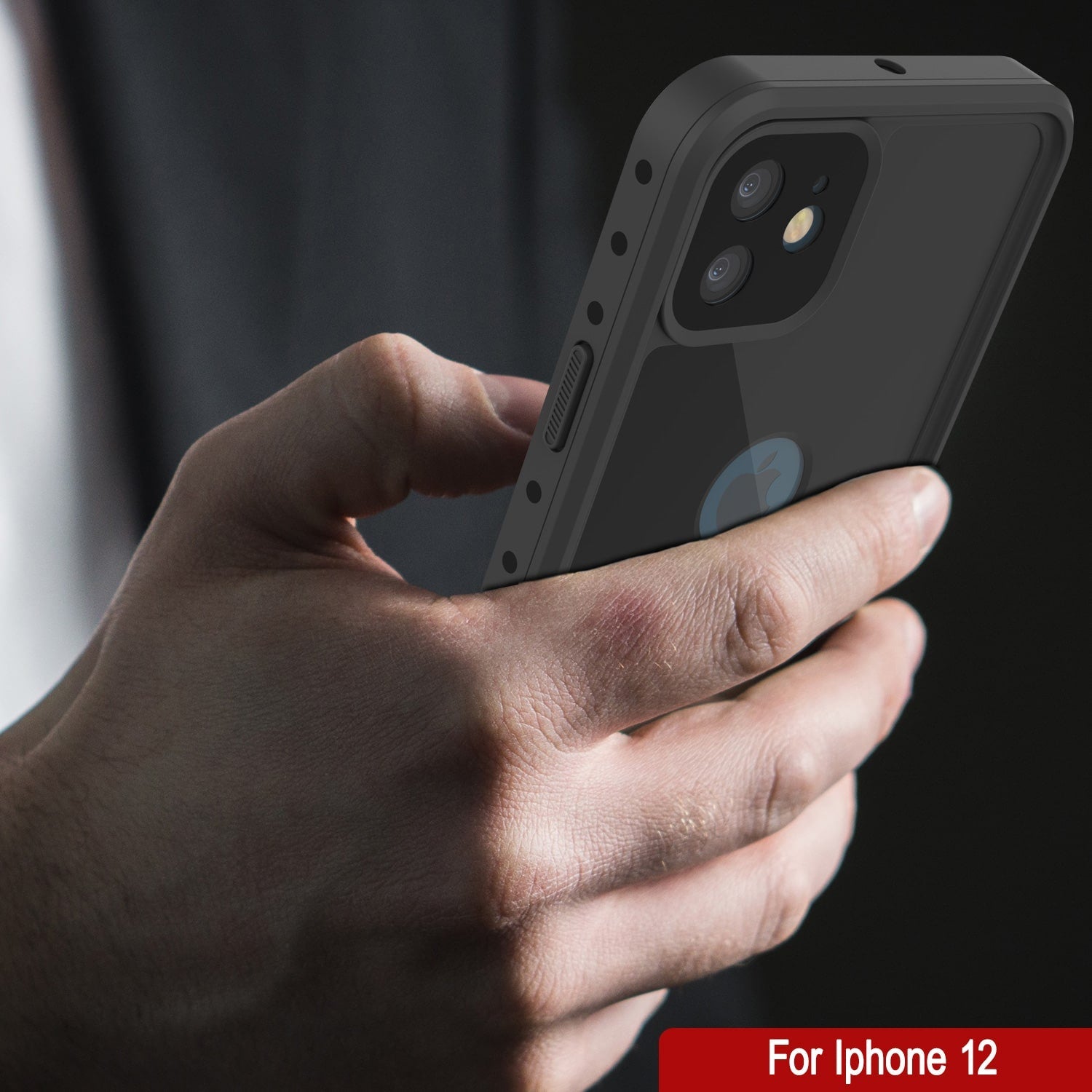 Capa à prova d'água IP68 para iPhone 12, Punkcase [Preto] [Série StudStar] [Ajuste Slim]