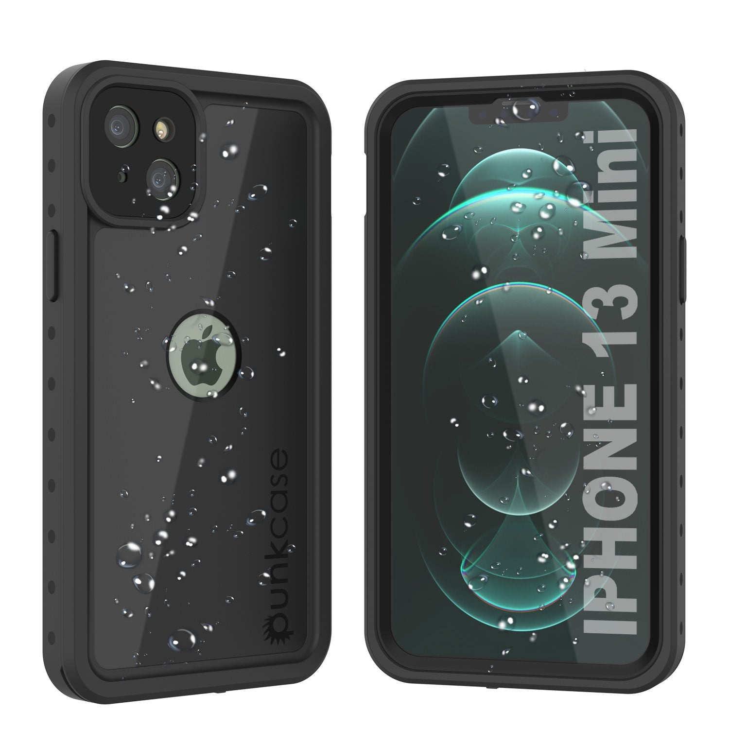 Capa à prova d'água IP68 para iPhone 13 Mini, Punkcase [Preto] [Série StudStar] [Ajuste Slim]