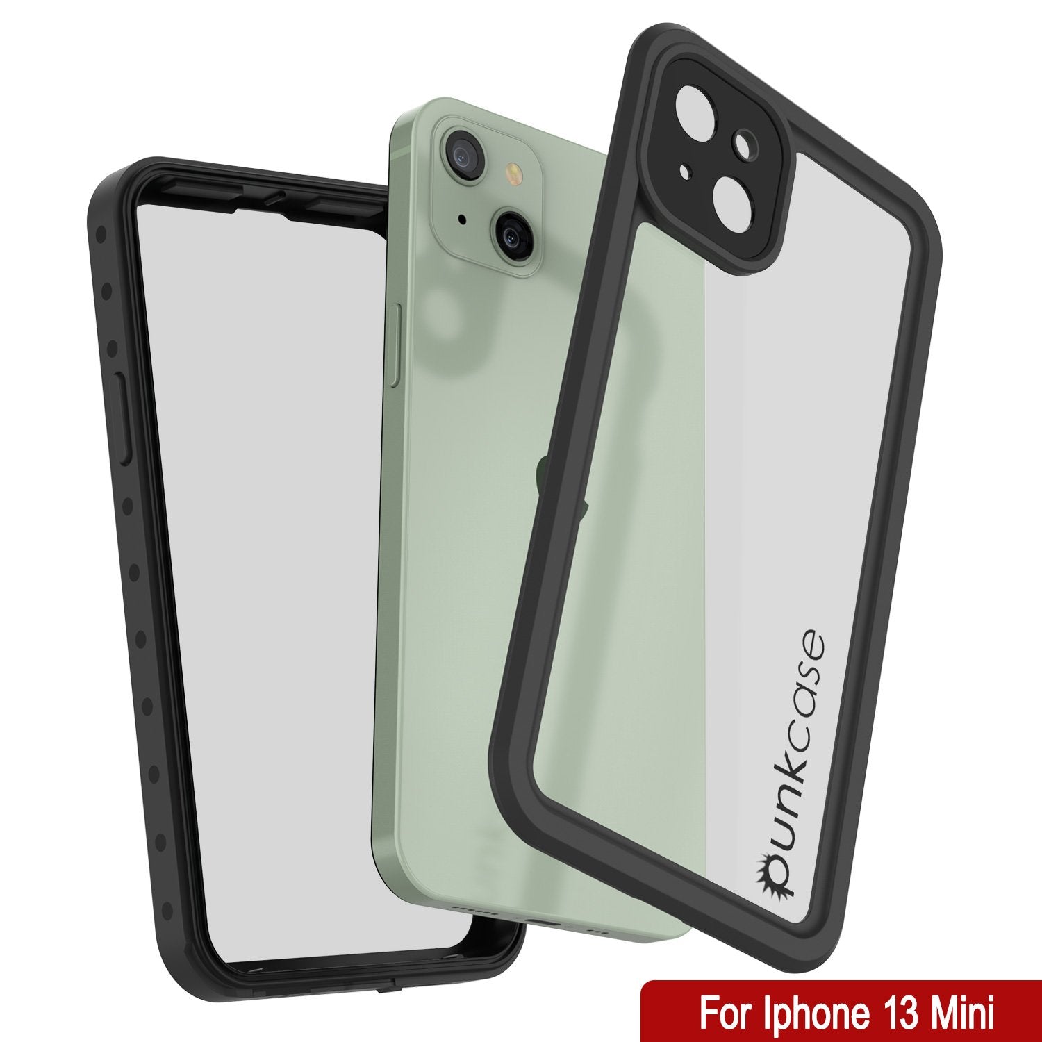 Capa à prova d'água IP68 para iPhone 13 Mini, Punkcase [Transparente] [Série StudStar] [Ajuste Slim] [Prova de sujeira]