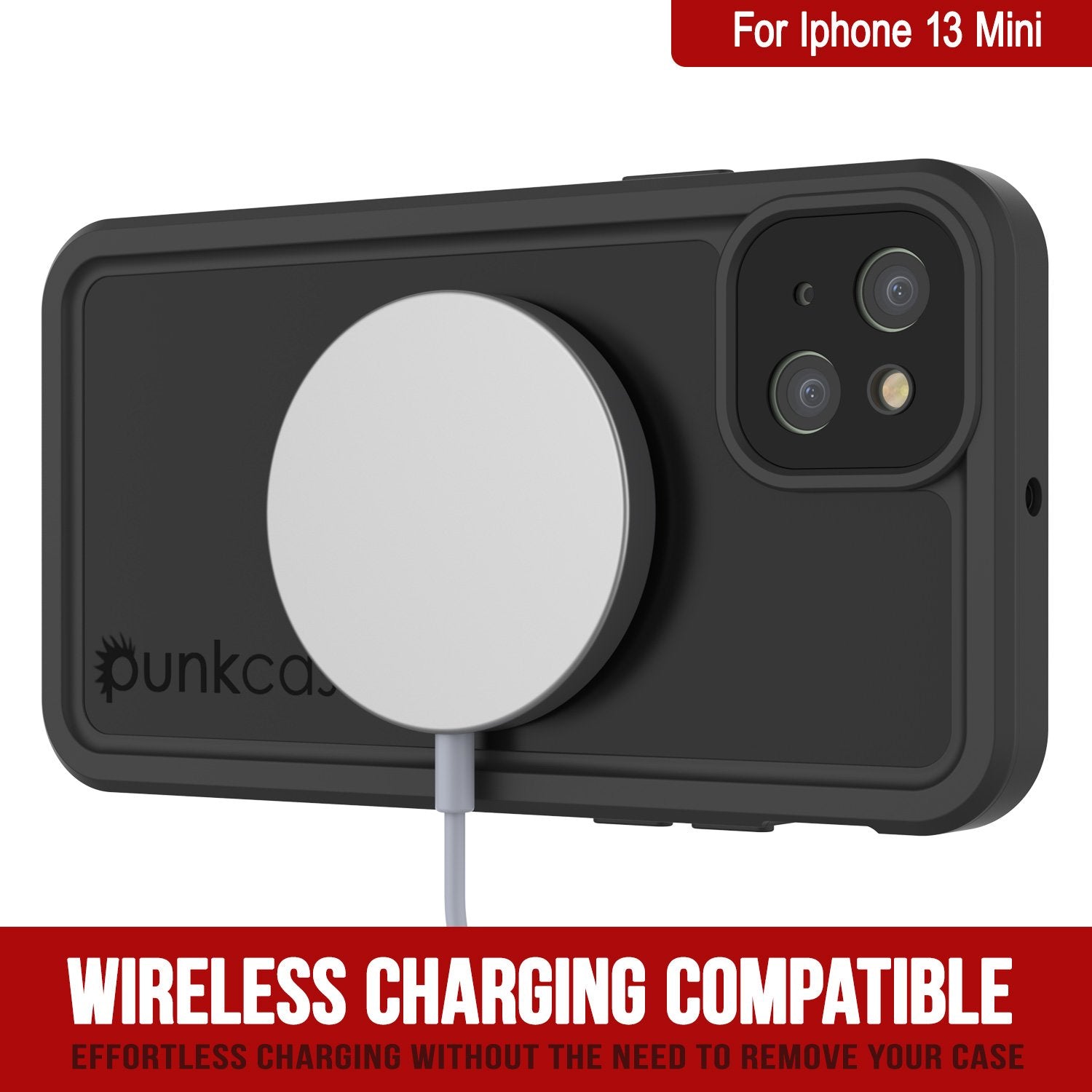 Capa à prova d'água IP68 para iPhone 13 Mini, Punkcase [Preto] [Série StudStar] [Ajuste Slim]