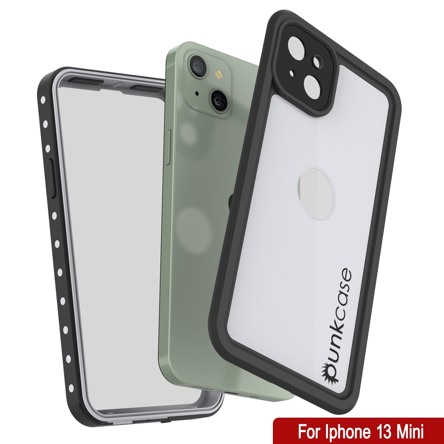 Capa à Prova d'Água IP68 para iPhone 13 Mini, Punkcase [Branco] [Série StudStar] [Ajuste Fino] [À Prova de Sujeira]