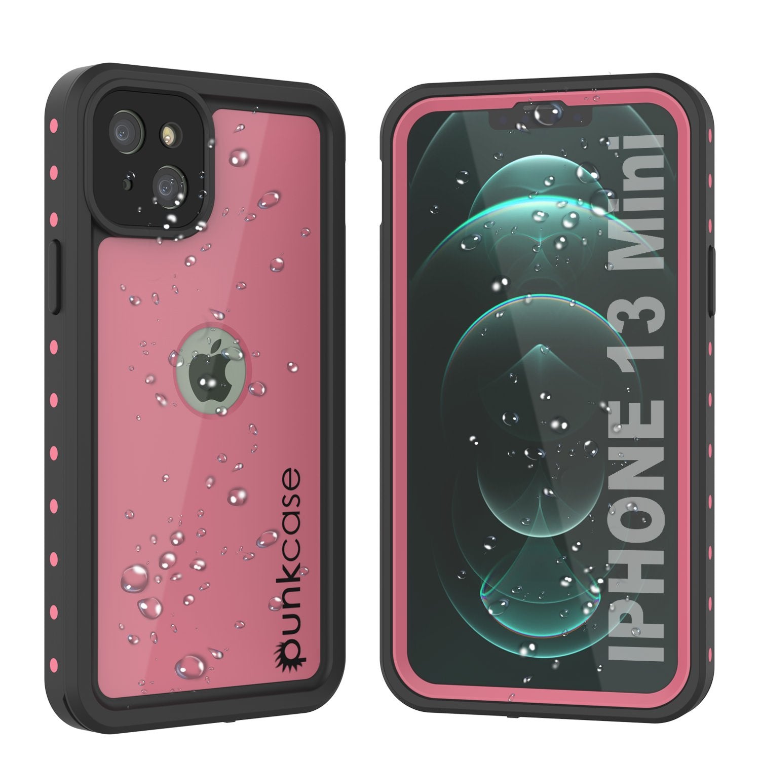 Capa iPhone 13 Mini à prova d'água IP68, Punkcase [Rosa] [Série StudStar] [Ajuste Slim] [À prova de sujeira]