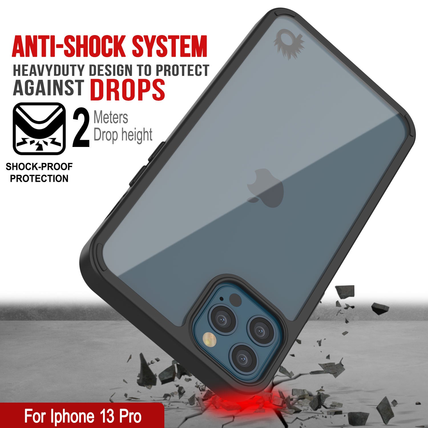 Capa iPhone 13 Pro Punkcase® LUCID 2.0 Série Black com Protetor de Tela PUNK SHIELD | Ultra Fit