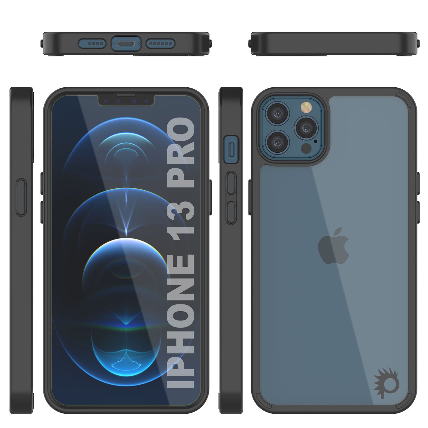 Capa iPhone 13 Pro Punkcase® LUCID 2.0 Série Black com Protetor de Tela PUNK SHIELD | Ultra Fit