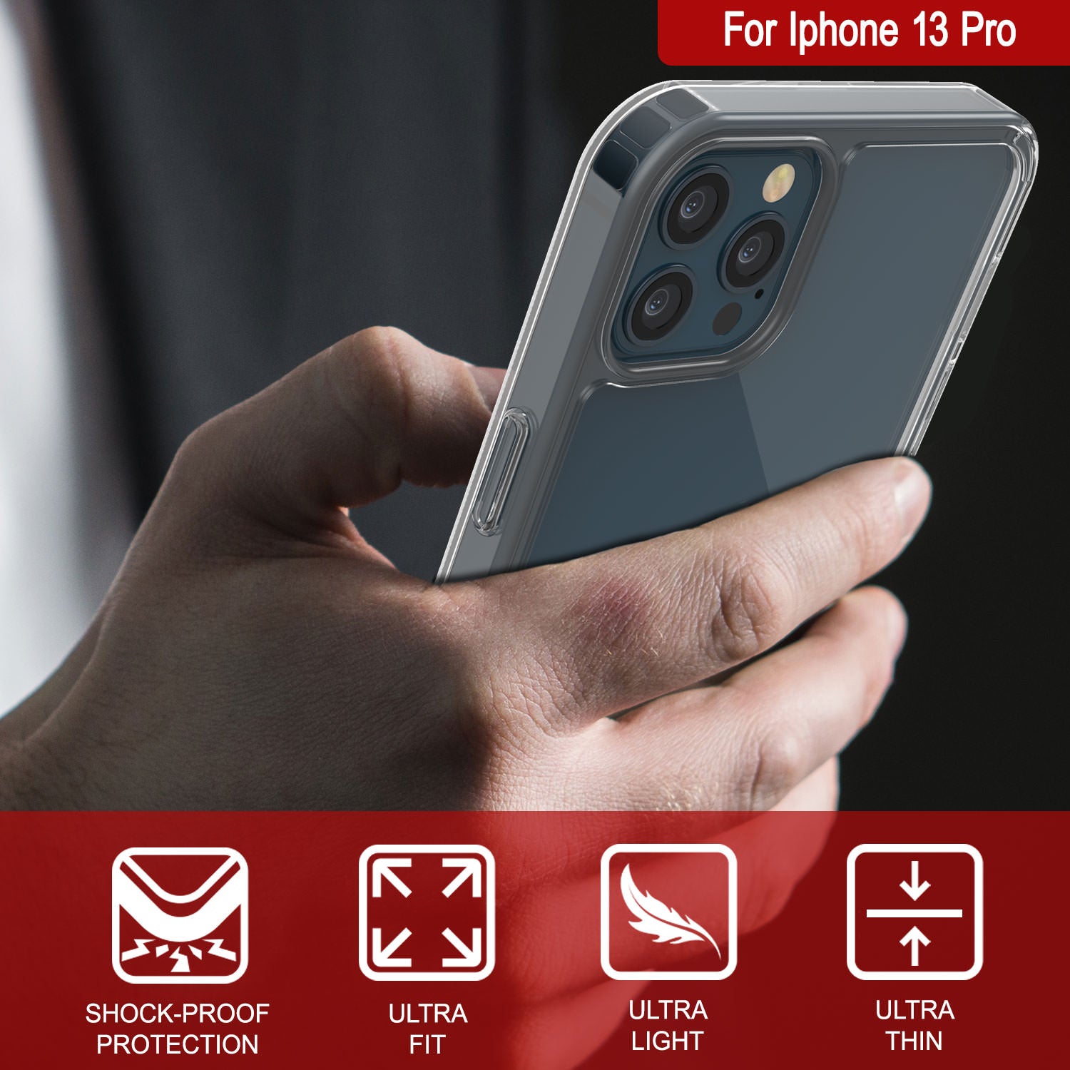Capa iPhone 13 Pro Punkcase® LUCID 2.0 Clear Series com Protetor de Tela SHIELD | Ajuste Ultra
