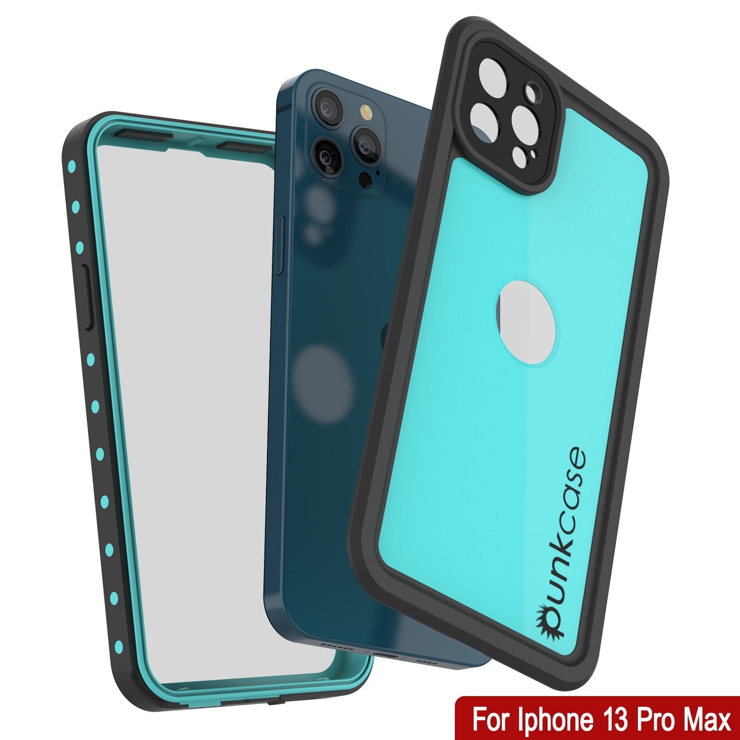 Capa à Prova d'Água IP68 para iPhone 13 Pro Max, Punkcase [Teal] [Série StudStar] [Ajuste Slim]