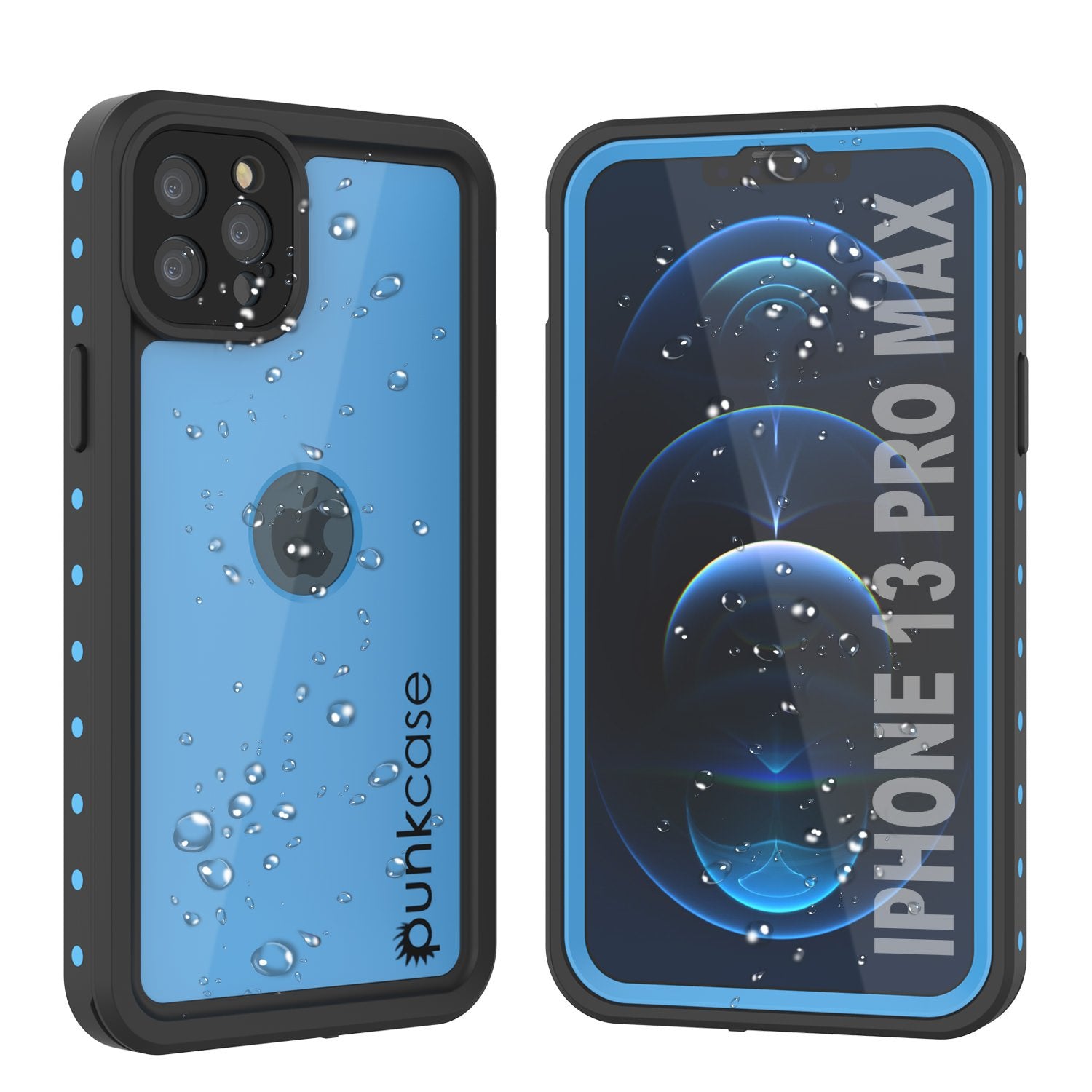 Capa à Prova d'Água IP68 para iPhone 13 Pro Max, Punkcase [Azul Claro] [Série StudStar] [Ajuste Fino] [À Prova de Sujeira]
