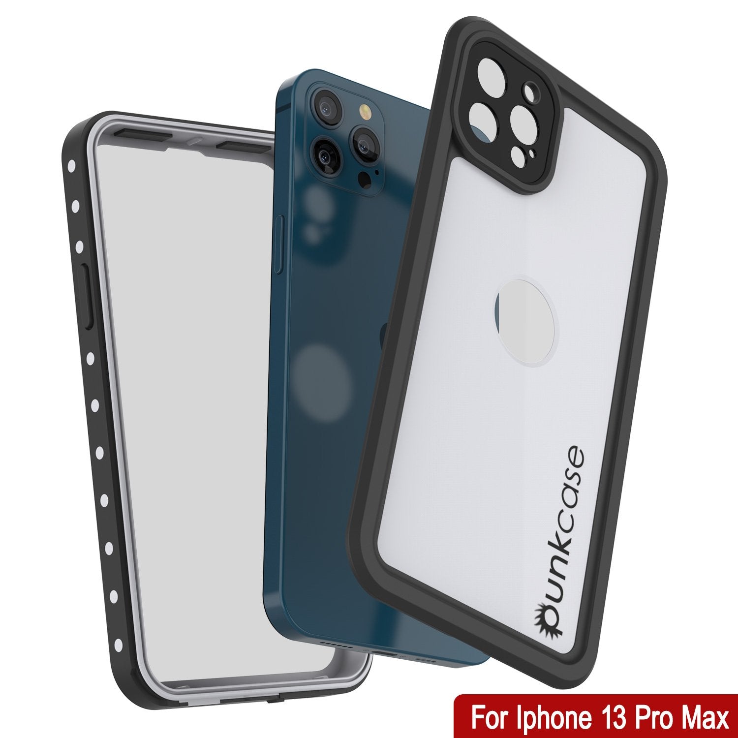 Capa à prova d'água IP68 para iPhone 13 Pro Max, Punkcase [Branco] [Série StudStar] [Ajuste fino] [À prova de sujeira]