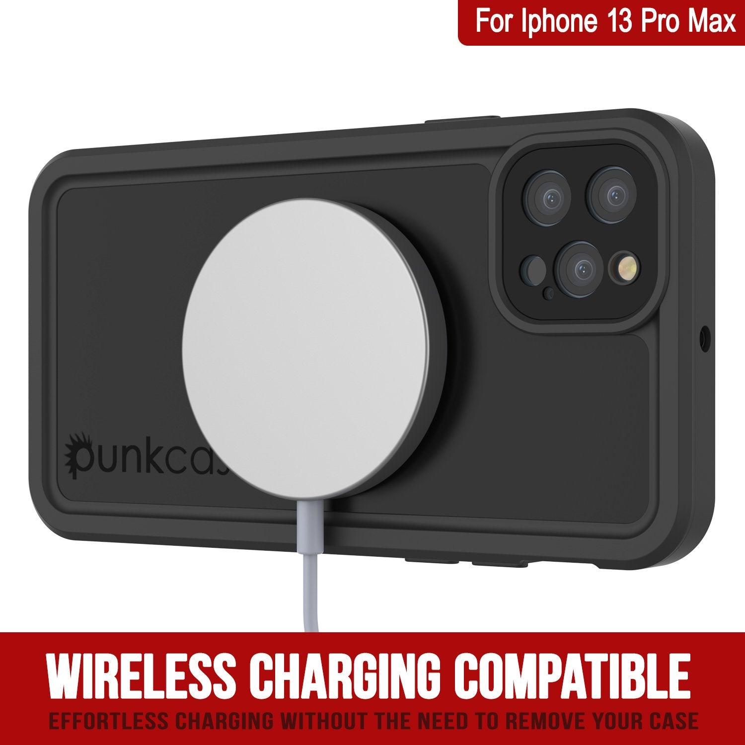 Capa à prova d'água IP68 para iPhone 13 Pro Max, Punkcase [Preto] [Série StudStar] [Ajuste fino]