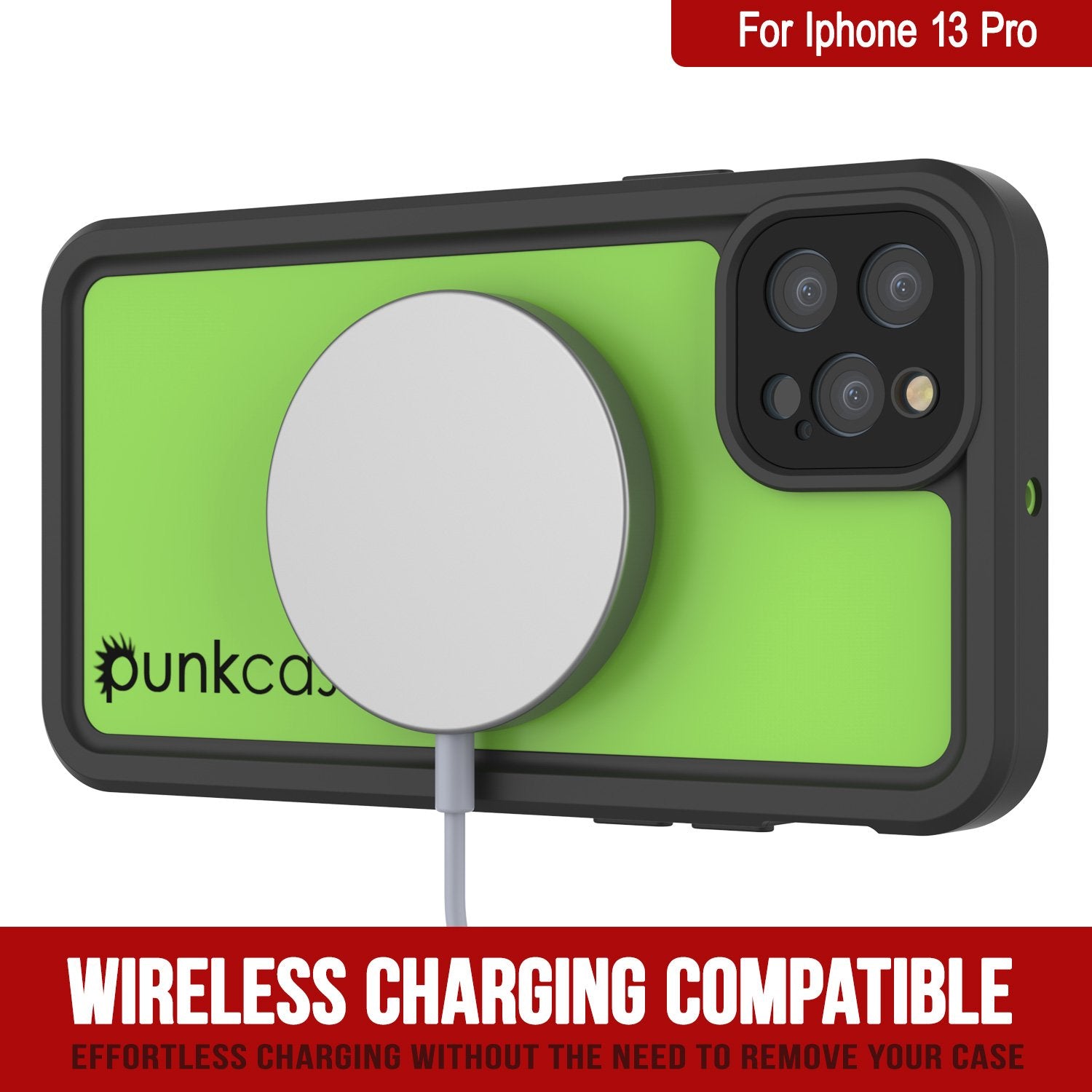 Capa à prova d'água IP68 para iPhone 13 Pro, Punkcase [Verde claro] [Série StudStar] [Slim Fit] [À prova de sujeira]