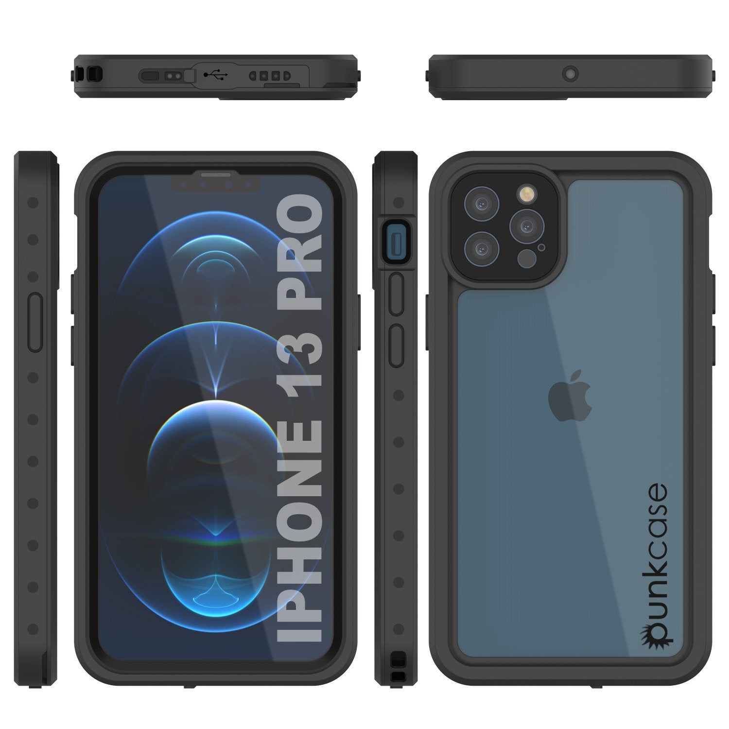 Capa à Prova d'Água IP68 para iPhone 13 Pro, Punkcase [Transparente] [Série StudStar] [Apto] [Prova de Sujeira]