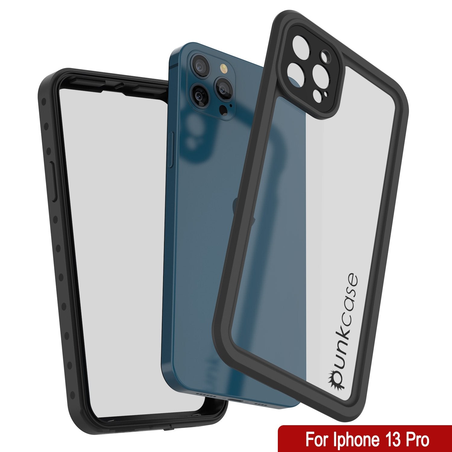 Capa à Prova d'Água IP68 para iPhone 13 Pro, Punkcase [Transparente] [Série StudStar] [Apto] [Prova de Sujeira]