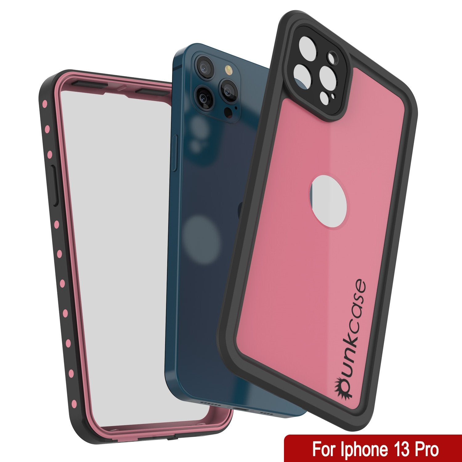 Capa à prova d'água IP68 para iPhone 13 Pro, Punkcase [Pink] [Série StudStar] [Slim Fit] [À Prova de Poeira]