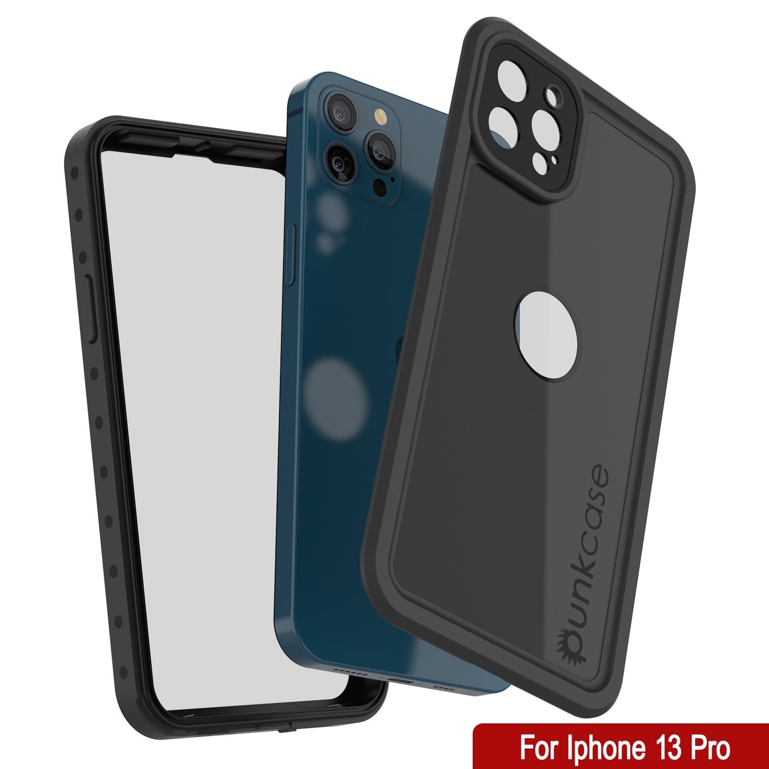 Capa à prova d'água IP68 para iPhone 13 Pro, Punkcase [Preto] [Série StudStar] [Ajuste fino]