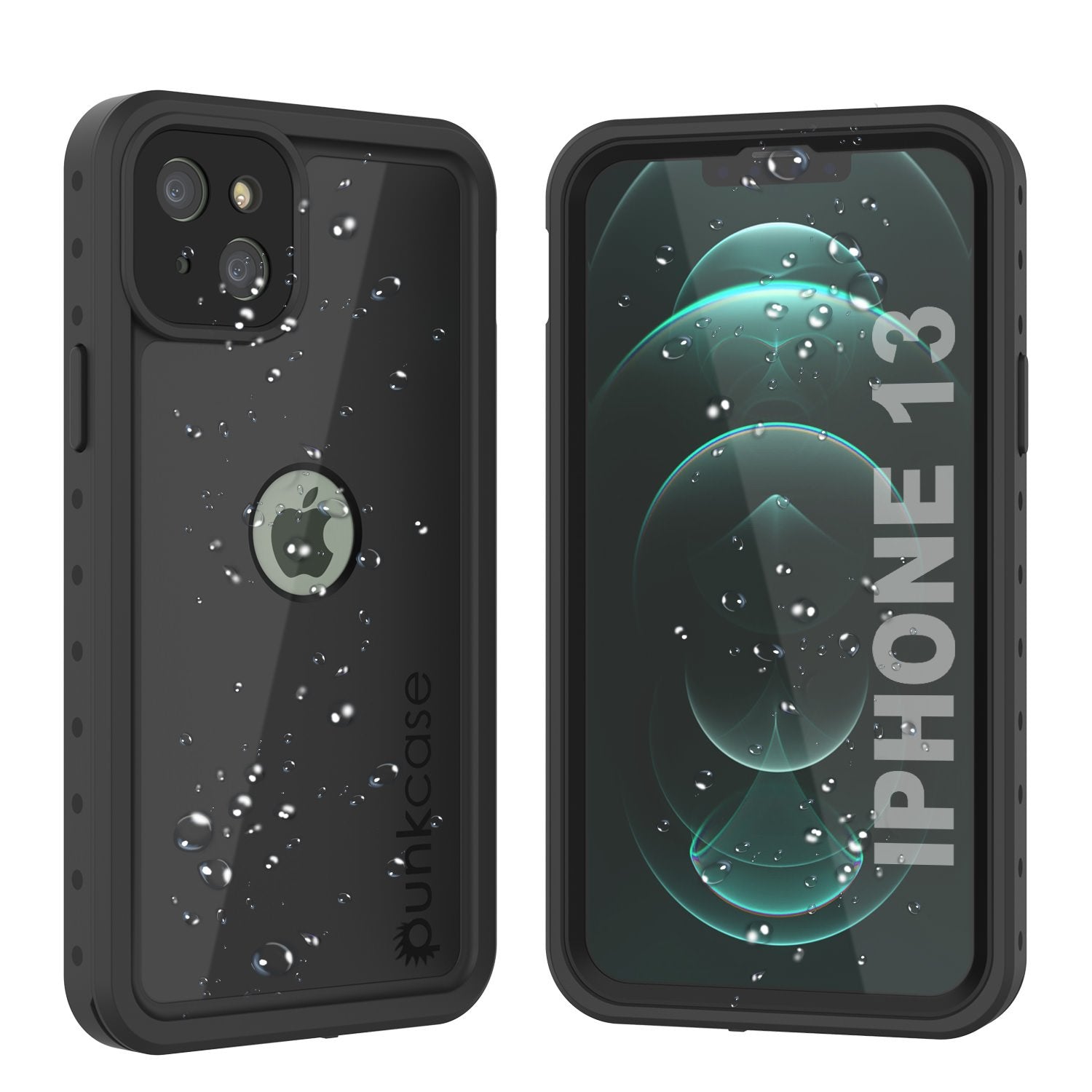 Capa à prova d'água IP68 para iPhone 13, Punkcase [Preto] [Série StudStar] [Ajuste Slim]