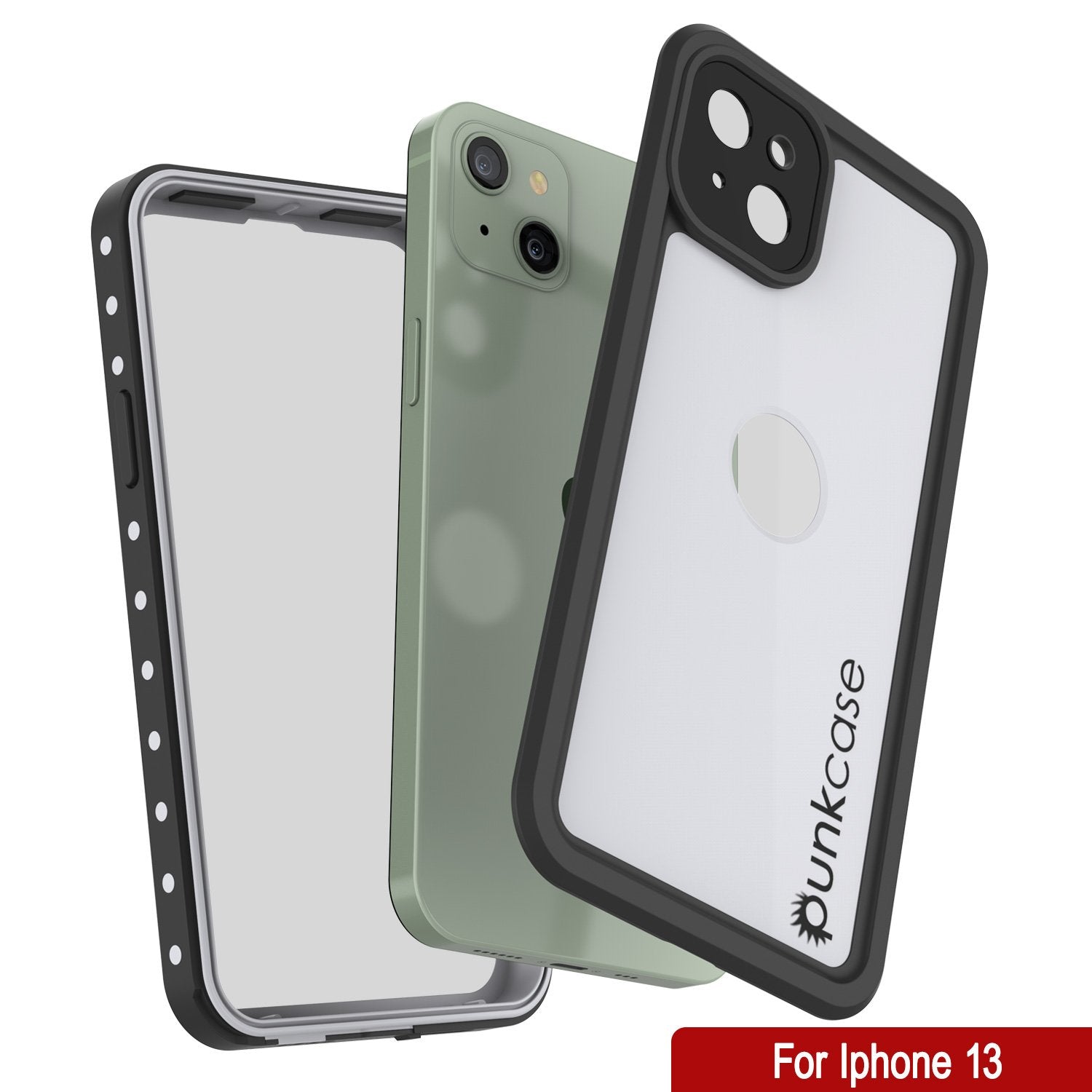 Capa à prova d'água IP68 para iPhone 13, Punkcase [Branco] [Série StudStar] [Ajuste Slim] [À prova de sujeira]