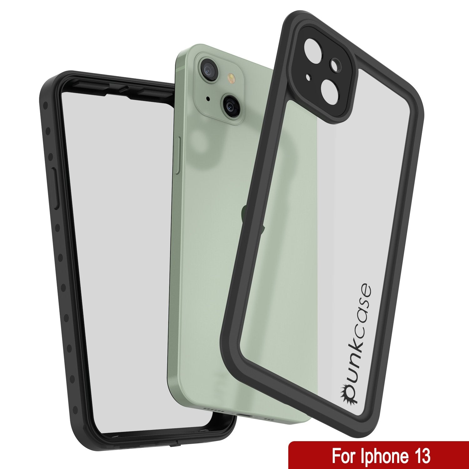 Capa iPhone 13 à prova d'água IP68, Punkcase [Transparente] [Série StudStar] [Ajuste Slim] [À prova de sujeira]