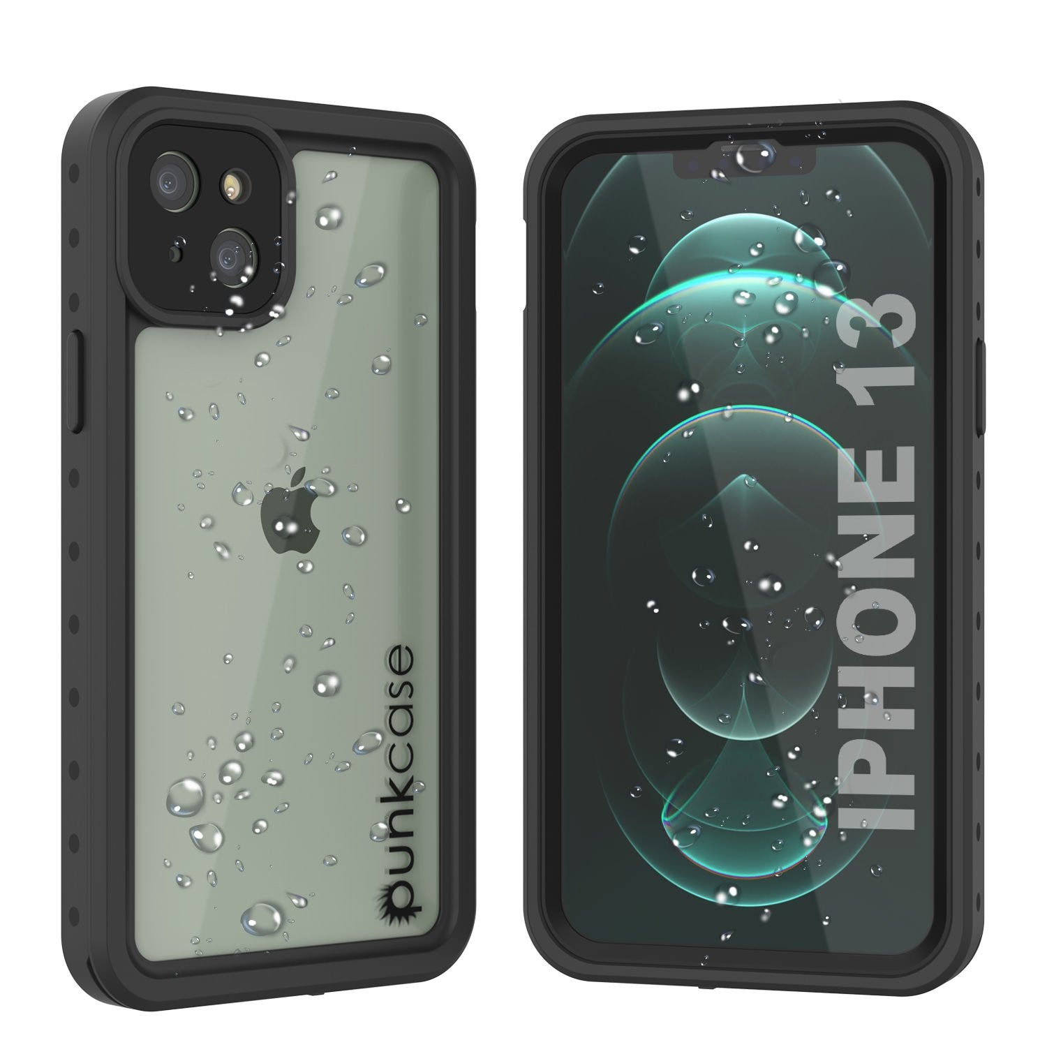 Capa iPhone 13 à prova d'água IP68, Punkcase [Transparente] [Série StudStar] [Ajuste Slim] [À prova de sujeira]