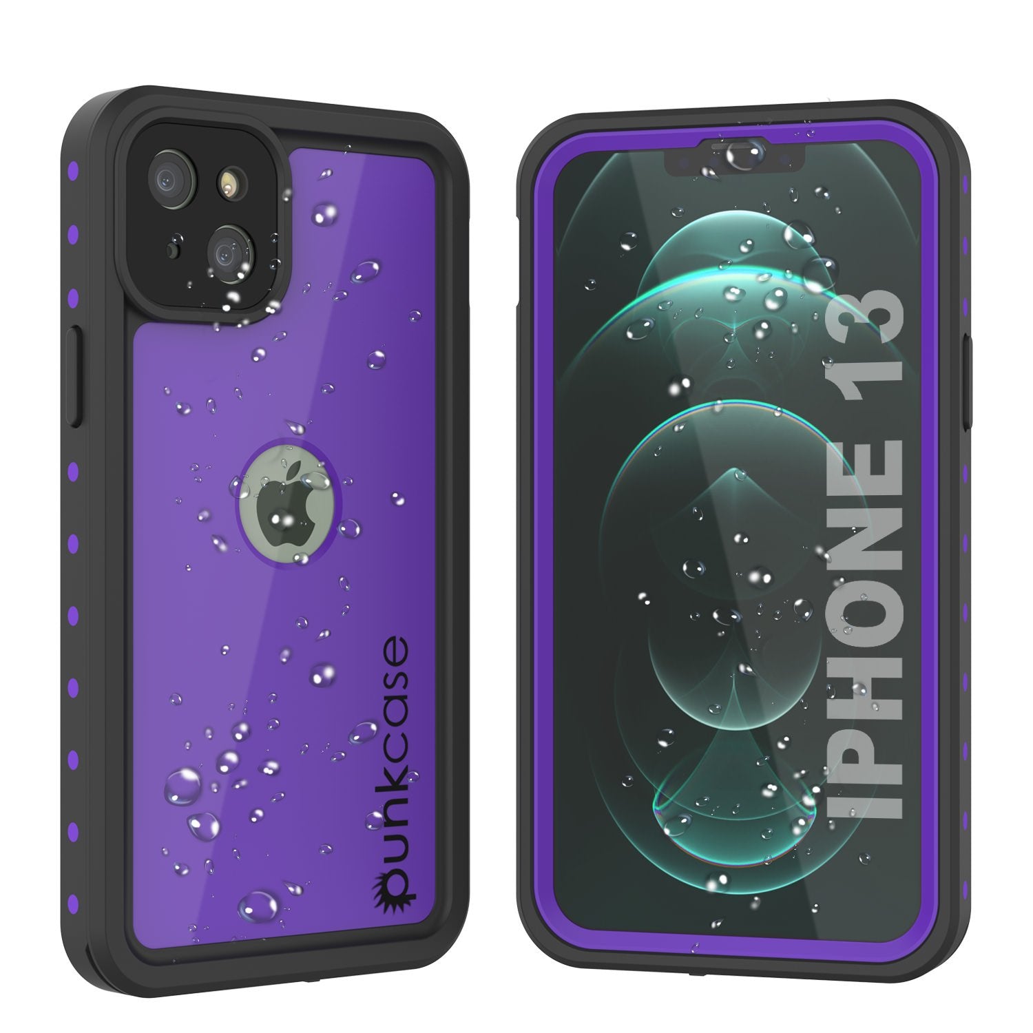 Capa à prova d'água IP68 para iPhone 13, Punkcase [Roxo] [Série StudStar] [Ajuste Slim] [À prova de sujeira]