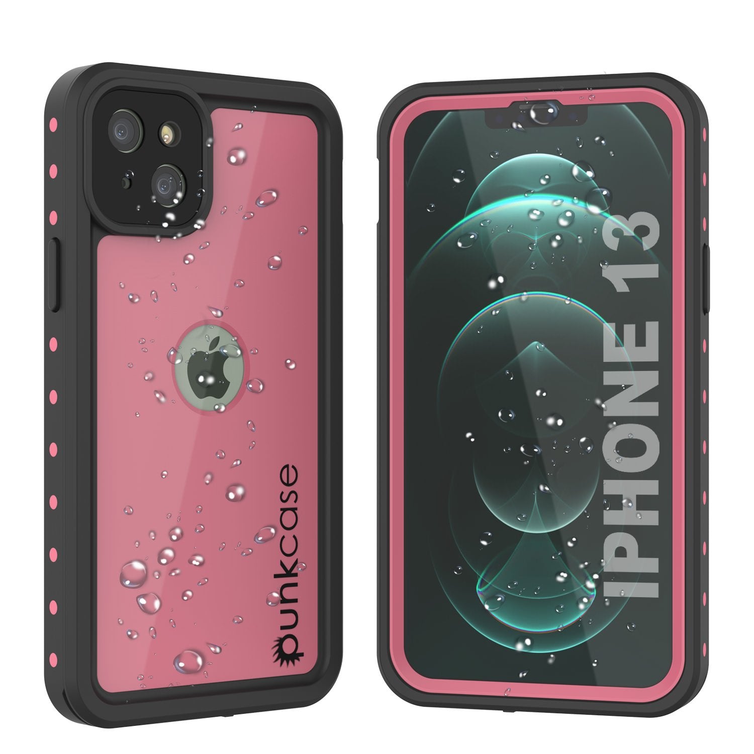 Capa iPhone 13 à Prova d'Água IP68, Punkcase [Cor-de-Rosa] [Série StudStar] [Ajuste Slim] [À Prova de Sujeira]