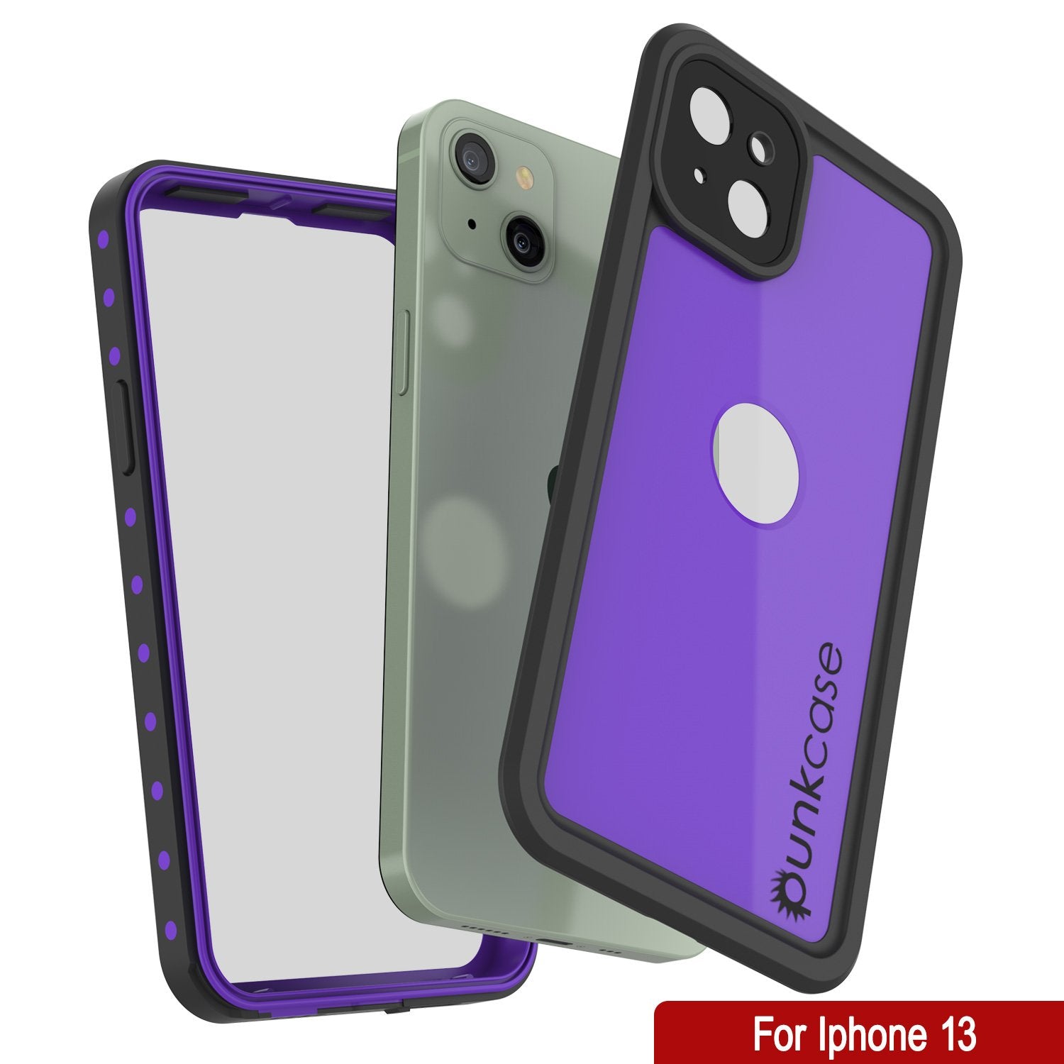 Capa à prova d'água IP68 para iPhone 13, Punkcase [Roxo] [Série StudStar] [Ajuste Slim] [À prova de sujeira]