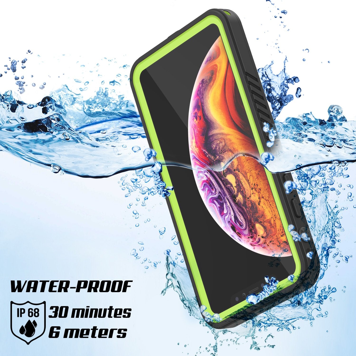 Capa à prova d'água para iPhone XR, Punkcase [Série Extrema] Capa de Armadura com Protetor de Tela Embutido [Verde Claro]